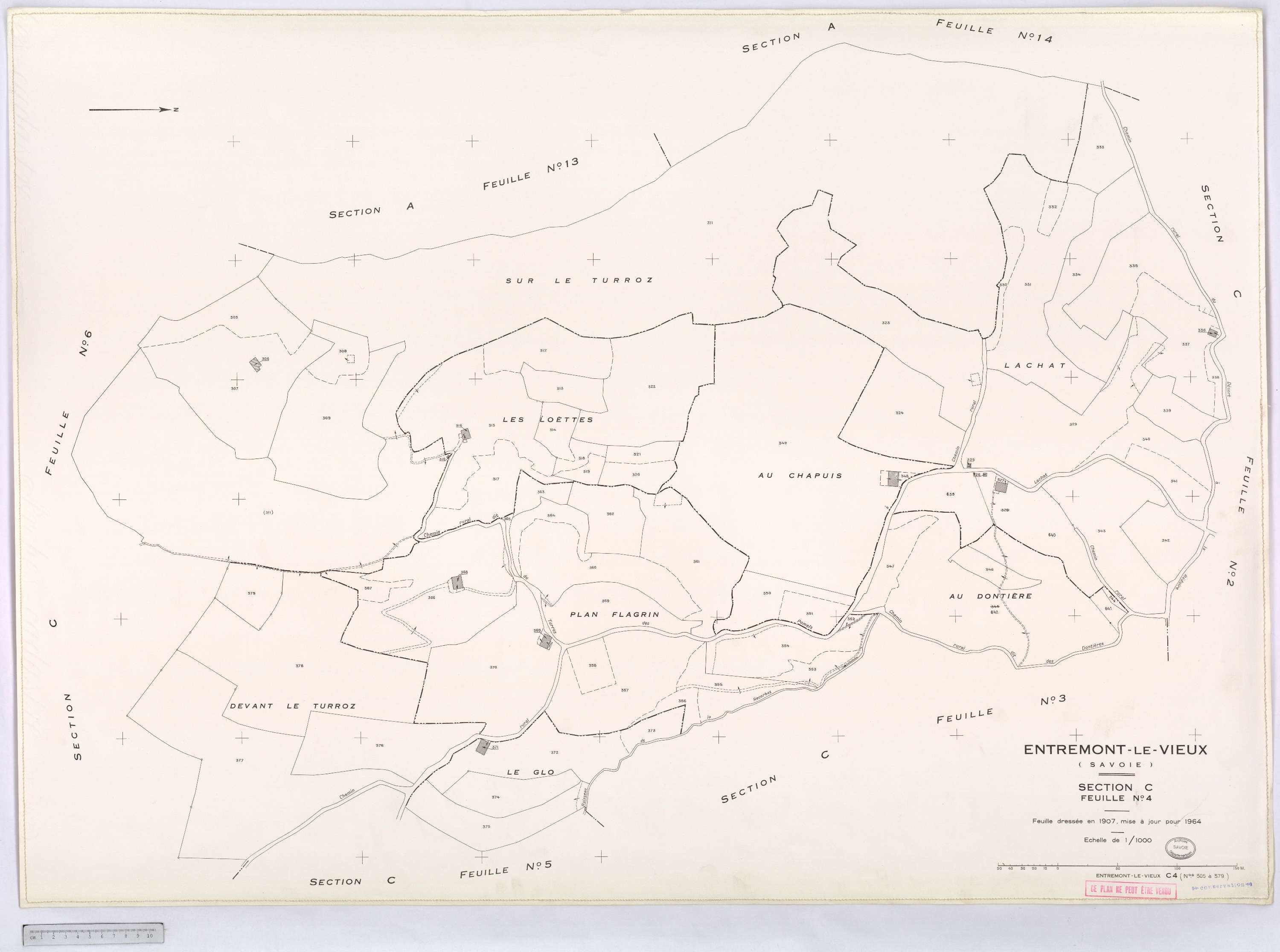 Entremont-le-Vieux - Cadastre rénové, version définitive (1964).