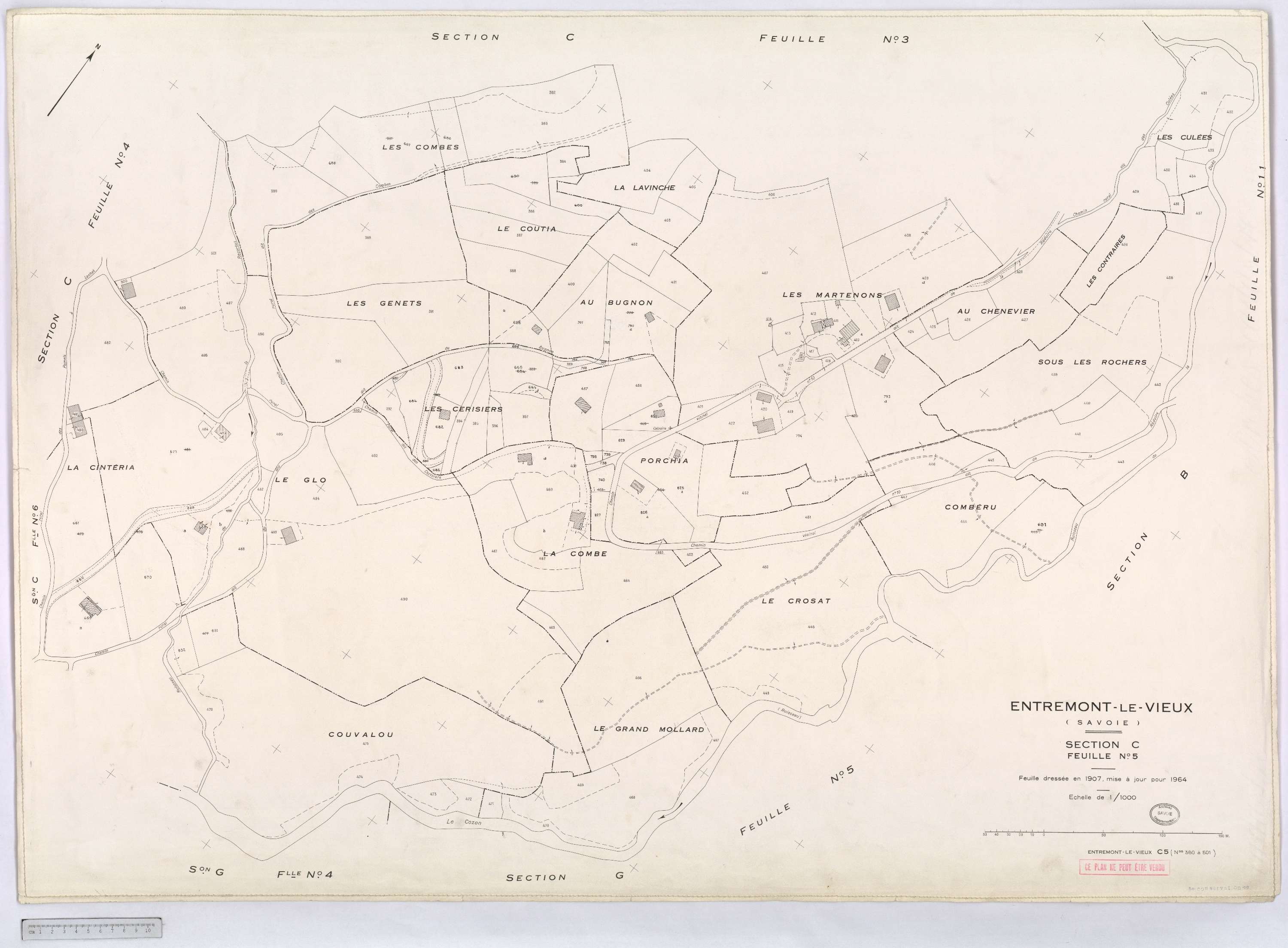 Entremont-le-Vieux - Cadastre rénové, version définitive (1964).