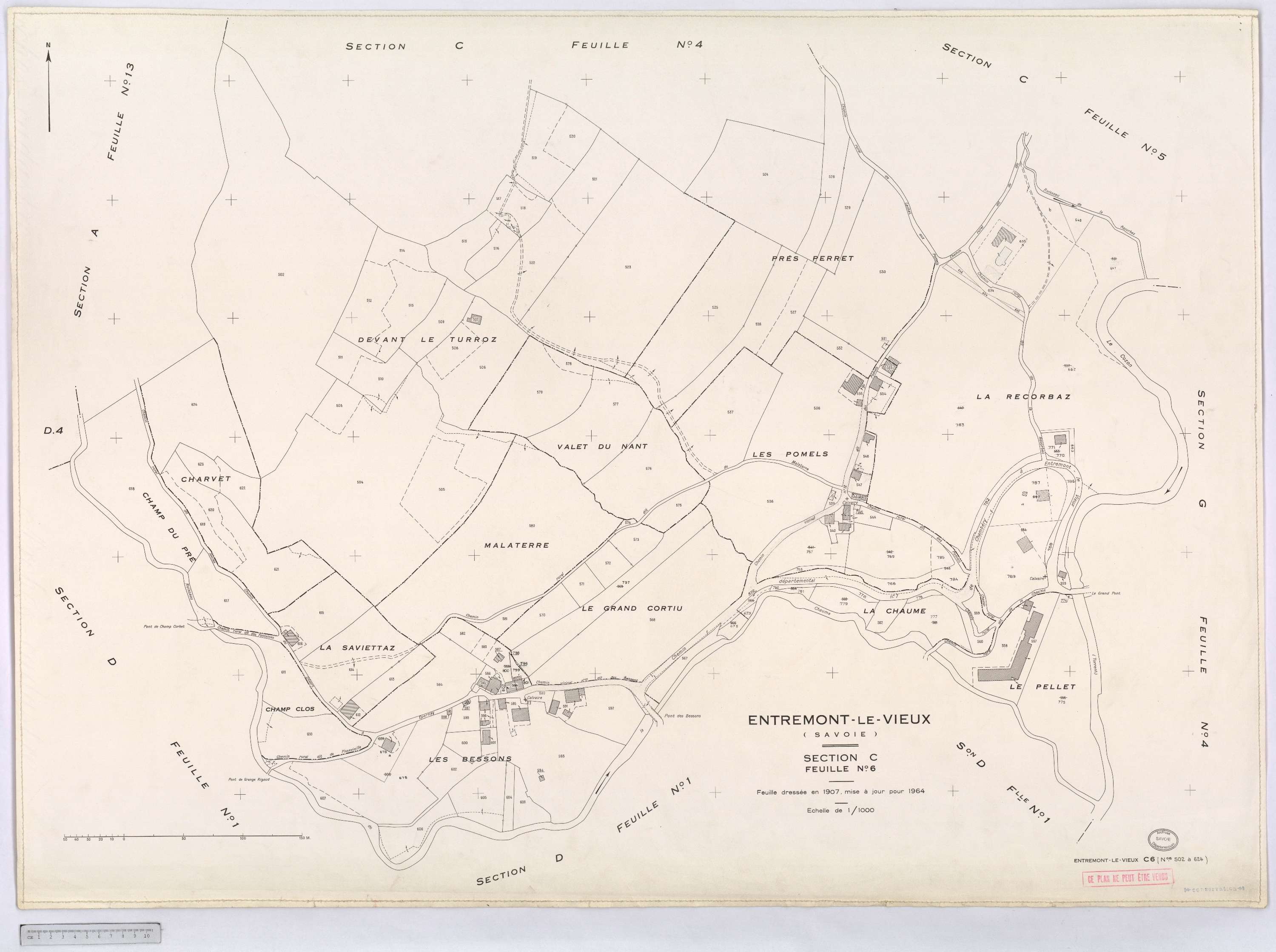 Entremont-le-Vieux - Cadastre rénové, version définitive (1964).