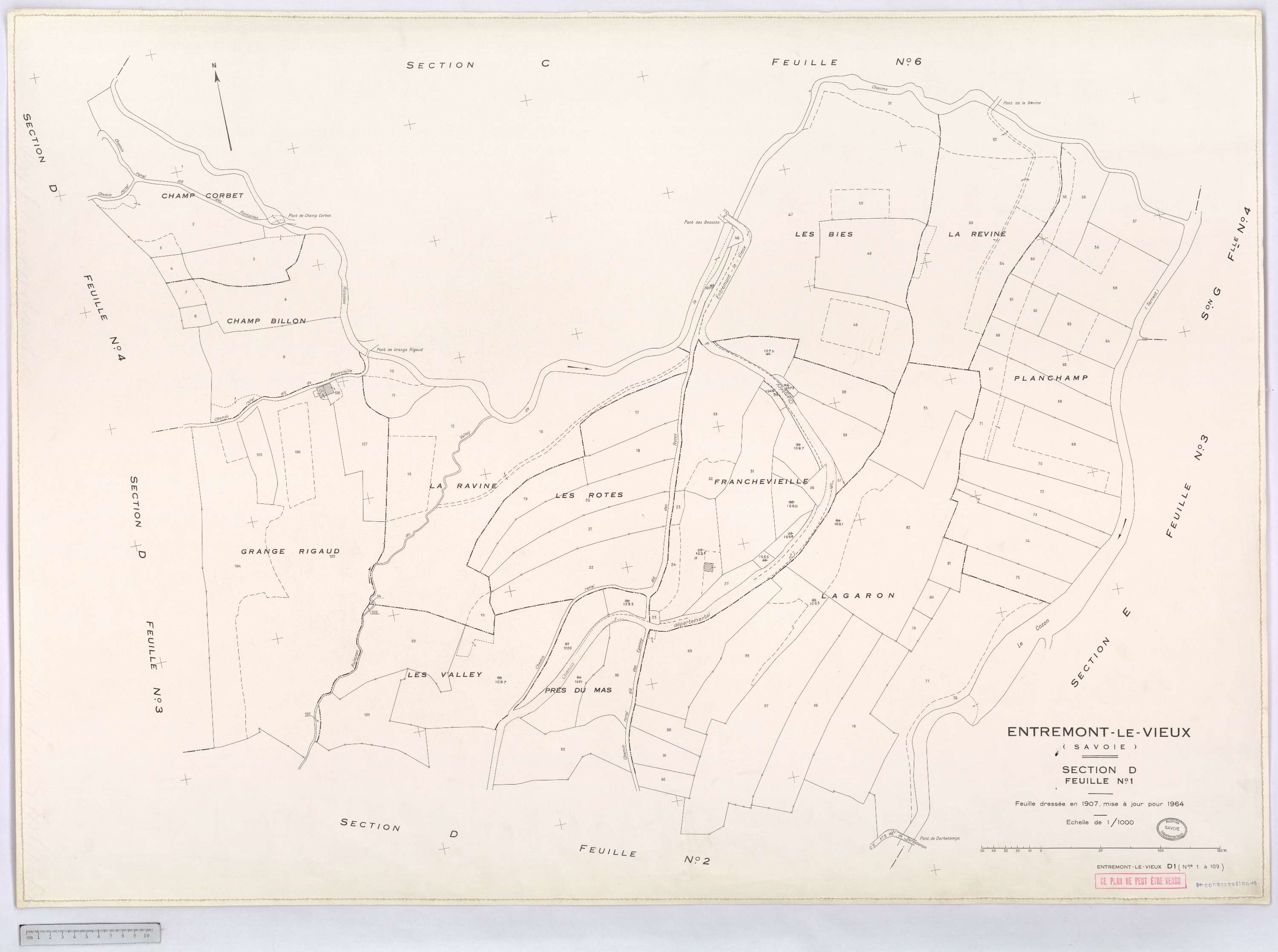 Entremont-le-Vieux - Cadastre rénové, version définitive (1964).