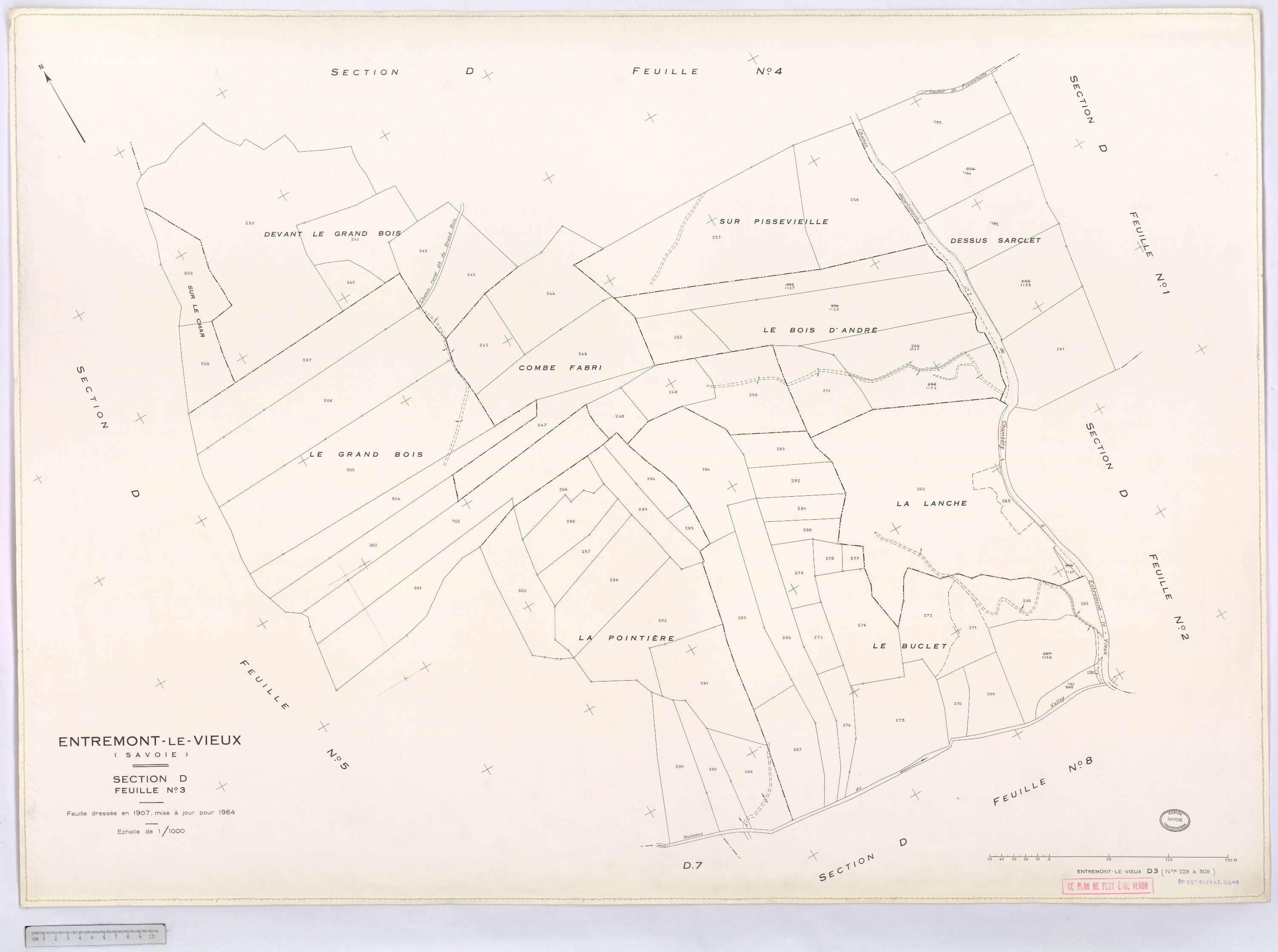 Entremont-le-Vieux - Cadastre rénové, version définitive (1964).