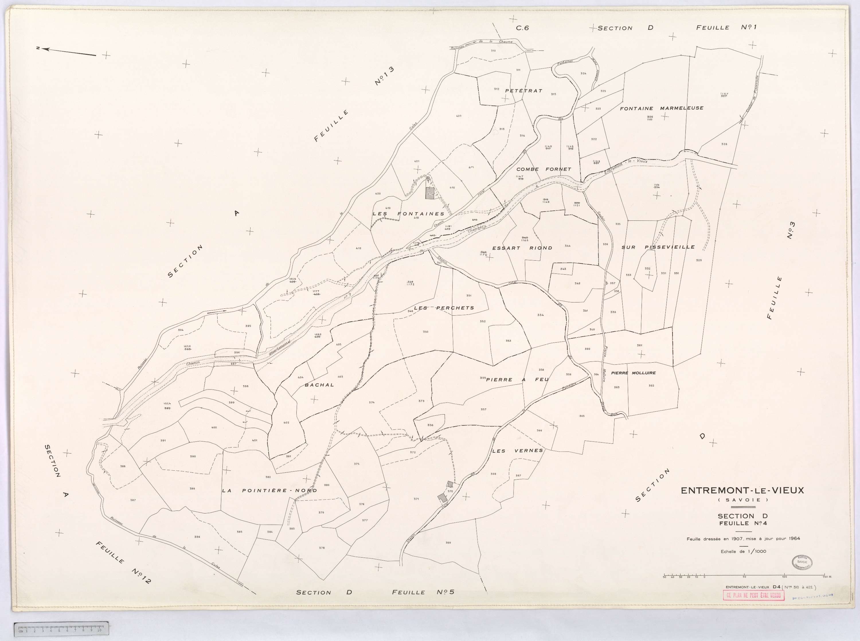 Entremont-le-Vieux - Cadastre rénové, version définitive (1964).