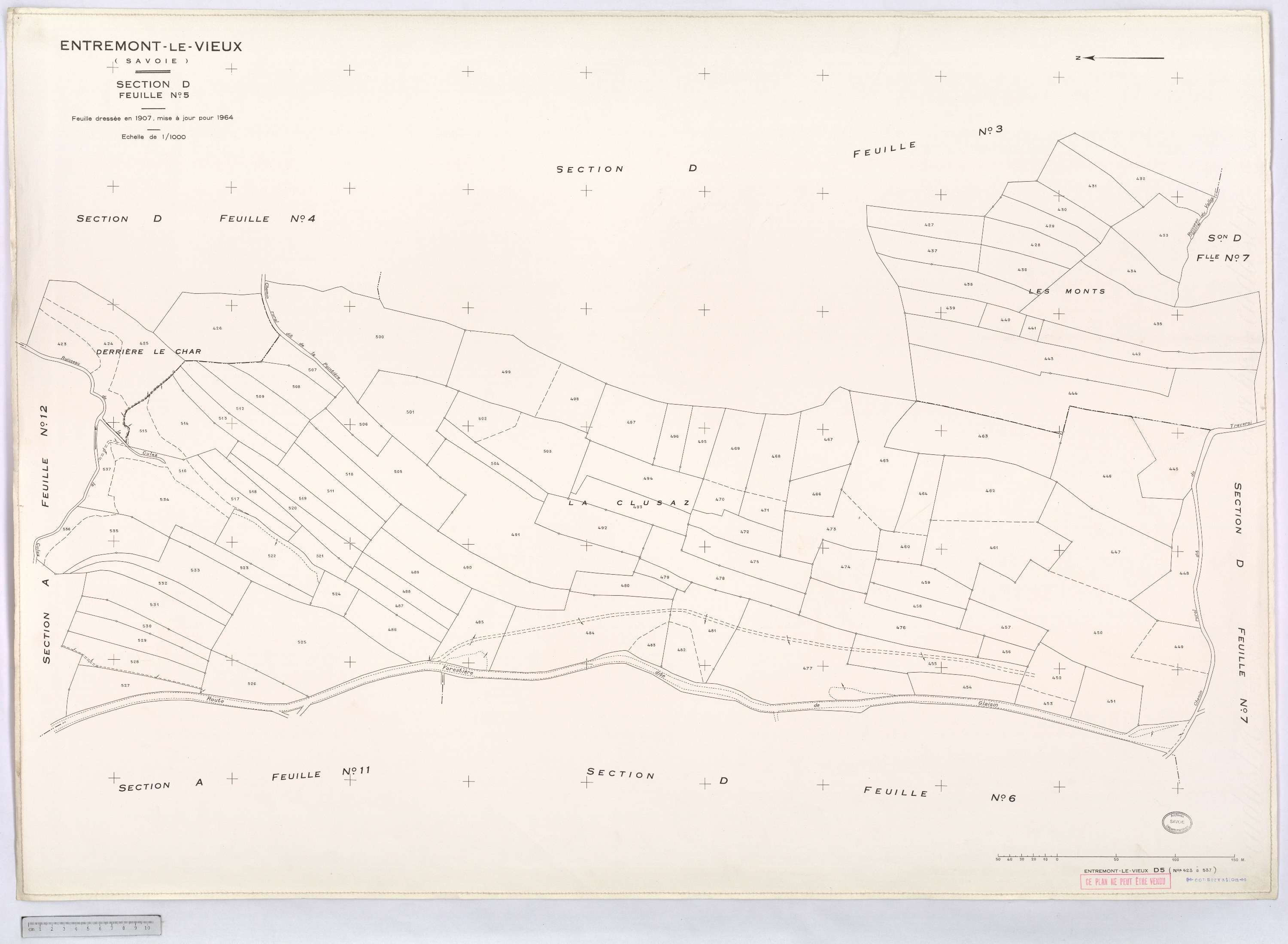 Entremont-le-Vieux - Cadastre rénové, version définitive (1964).