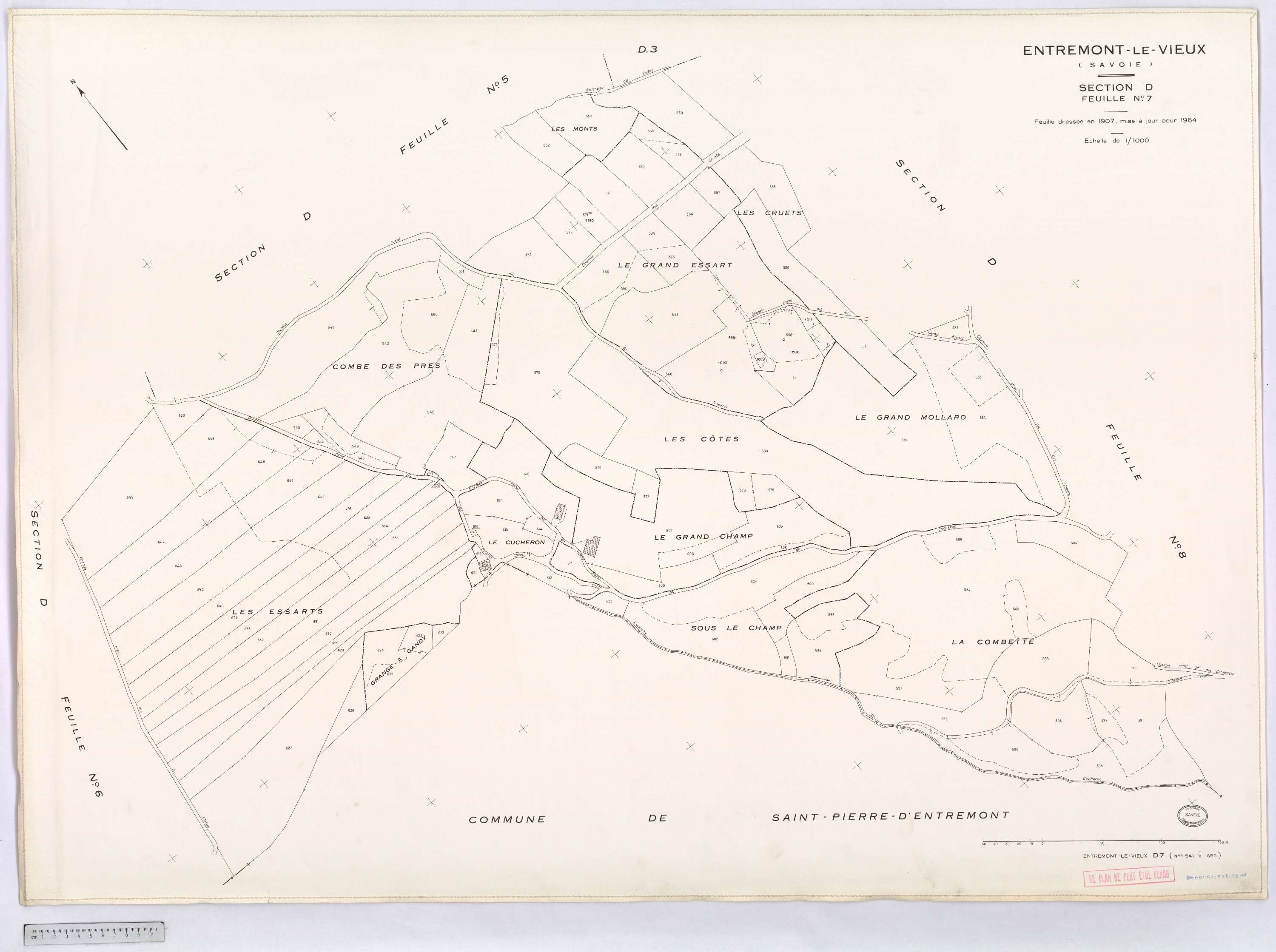 Entremont-le-Vieux - Cadastre rénové, version définitive (1964).