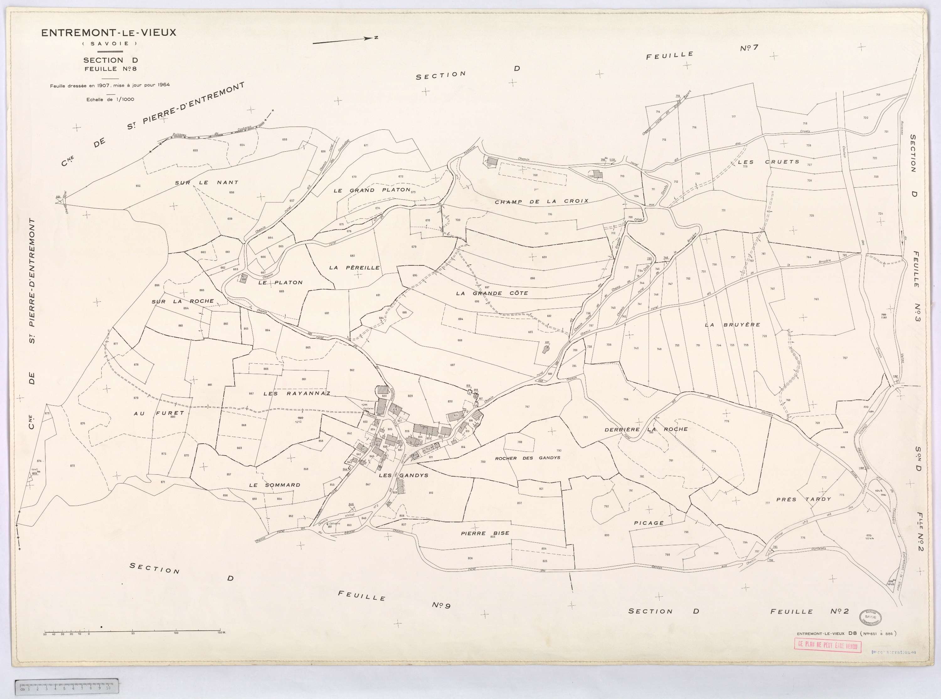 Entremont-le-Vieux - Cadastre rénové, version définitive (1964).