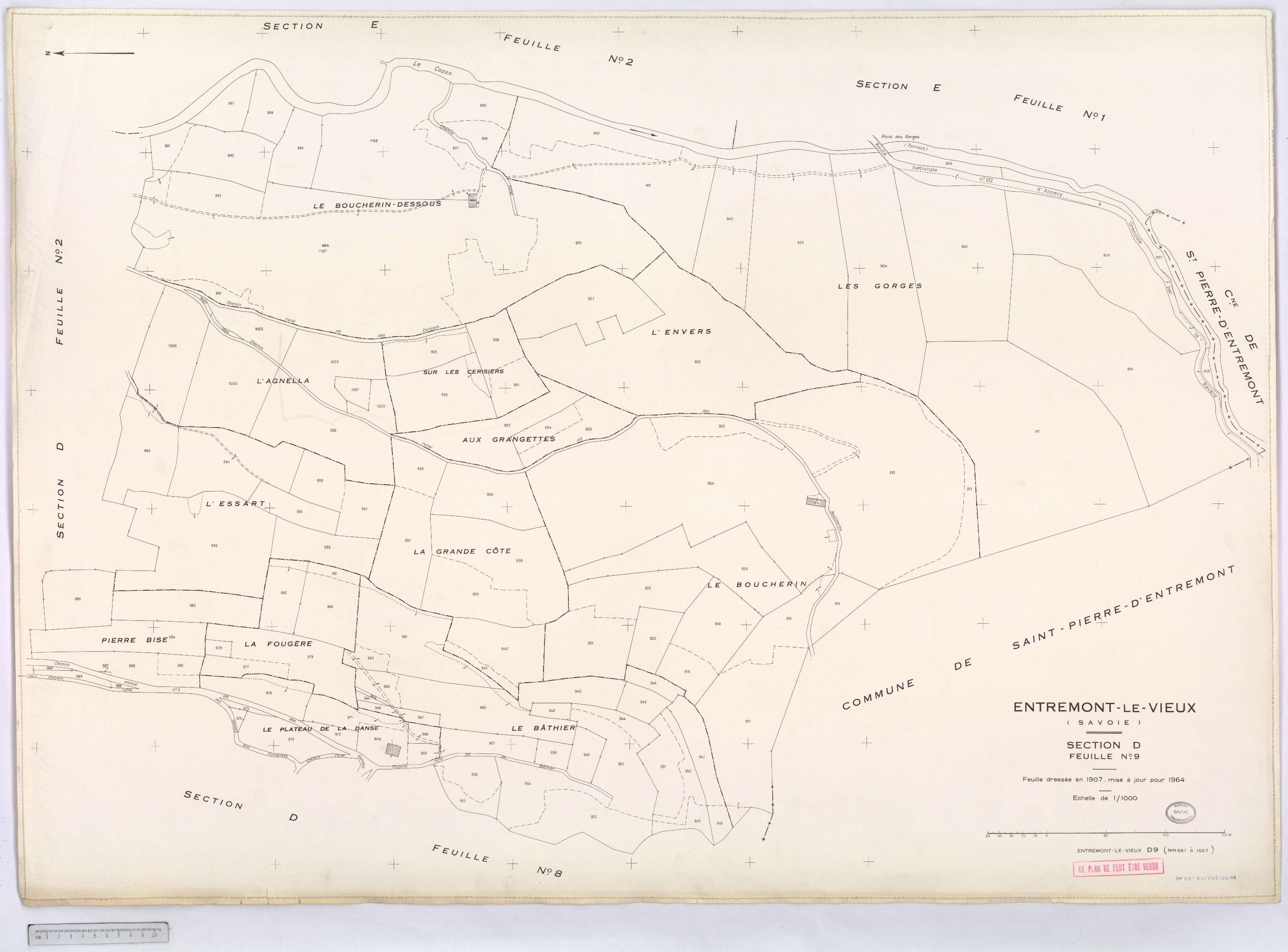 Entremont-le-Vieux - Cadastre rénové, version définitive (1964).