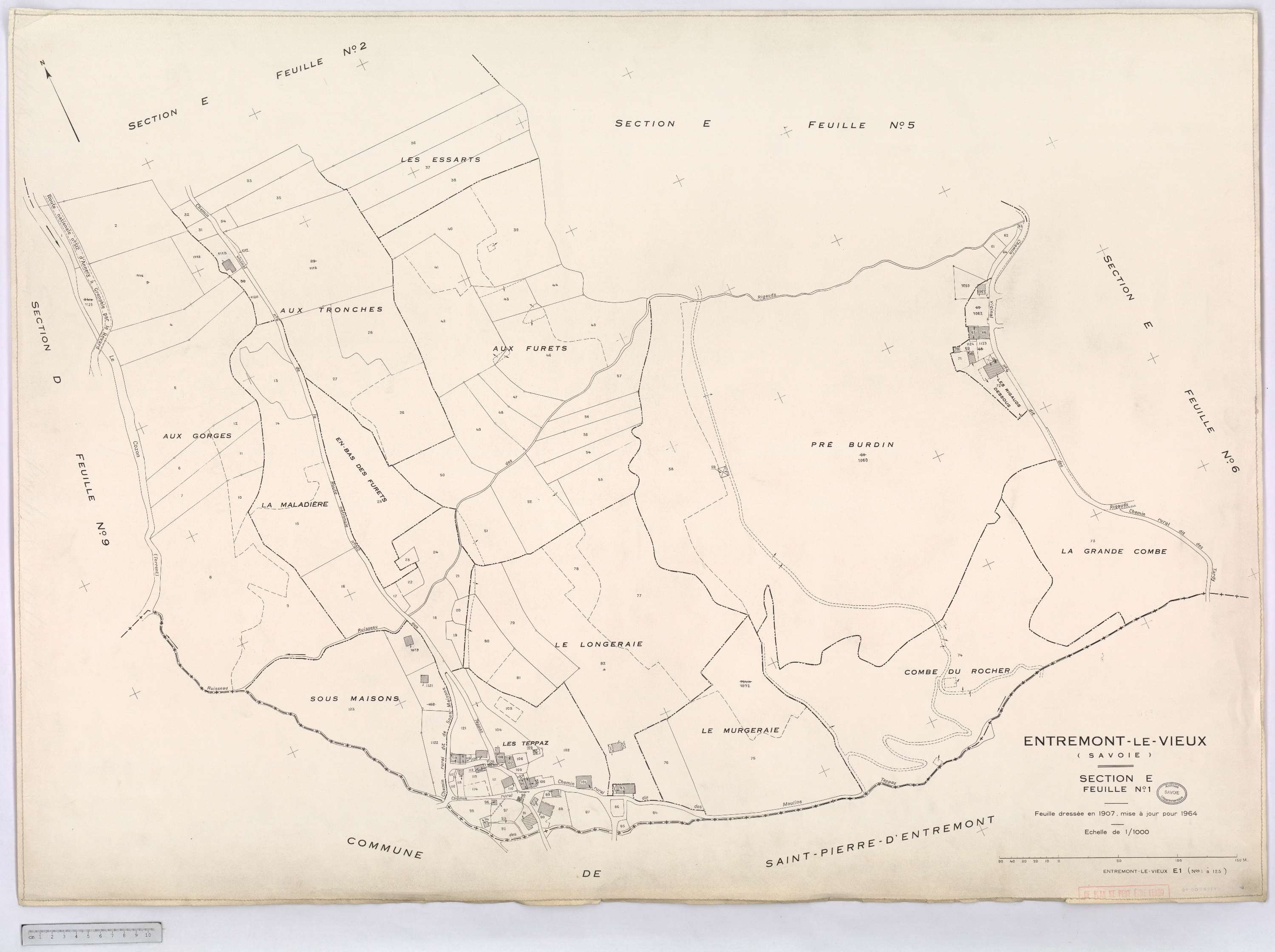 Entremont-le-Vieux - Cadastre rénové, version définitive (1964).