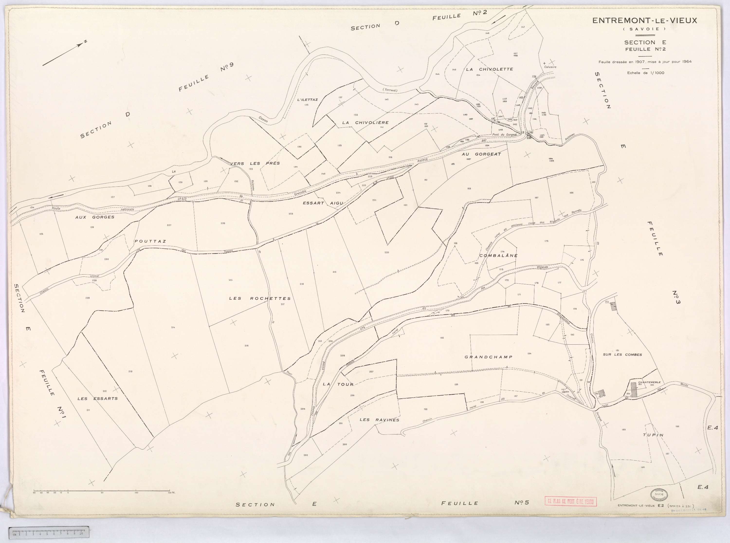 Entremont-le-Vieux - Cadastre rénové, version définitive (1964).