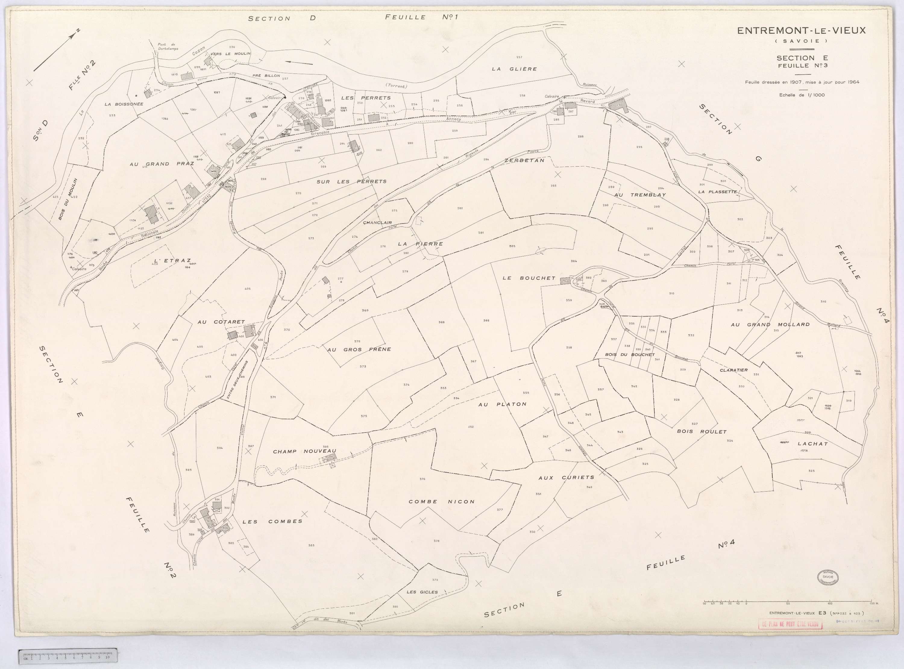 Entremont-le-Vieux - Cadastre rénové, version définitive (1964).