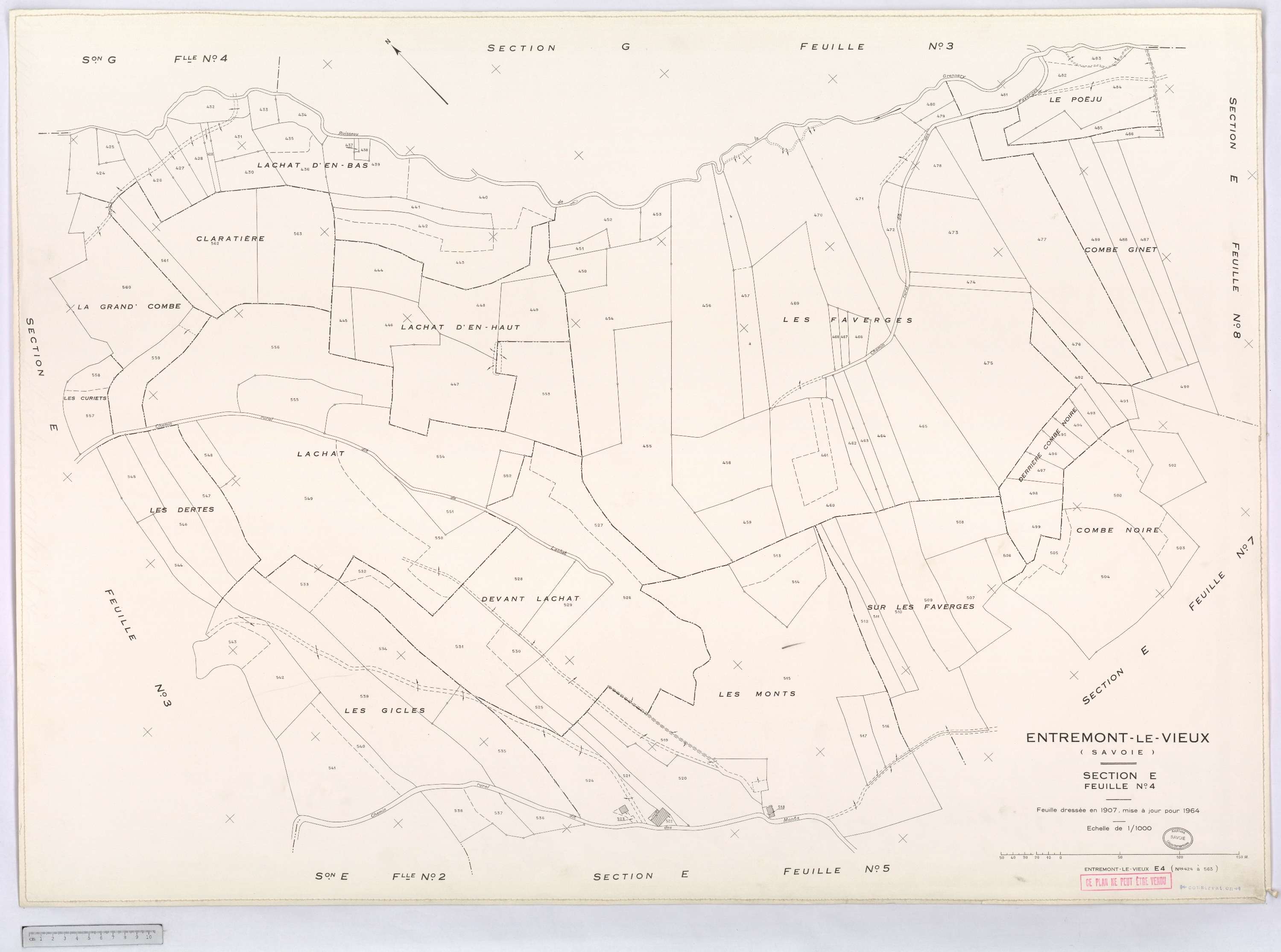 Entremont-le-Vieux - Cadastre rénové, version définitive (1964).