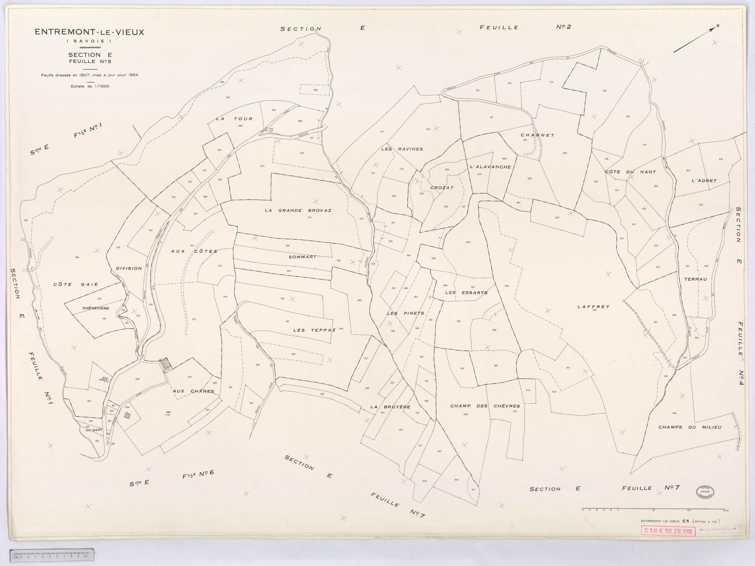 Entremont-le-Vieux - Cadastre rénové, version définitive (1964).