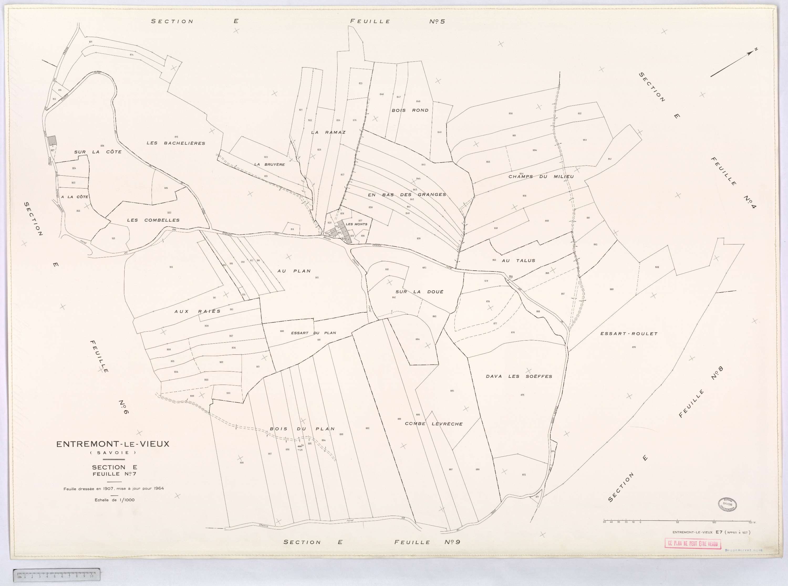 Entremont-le-Vieux - Cadastre rénové, version définitive (1964).