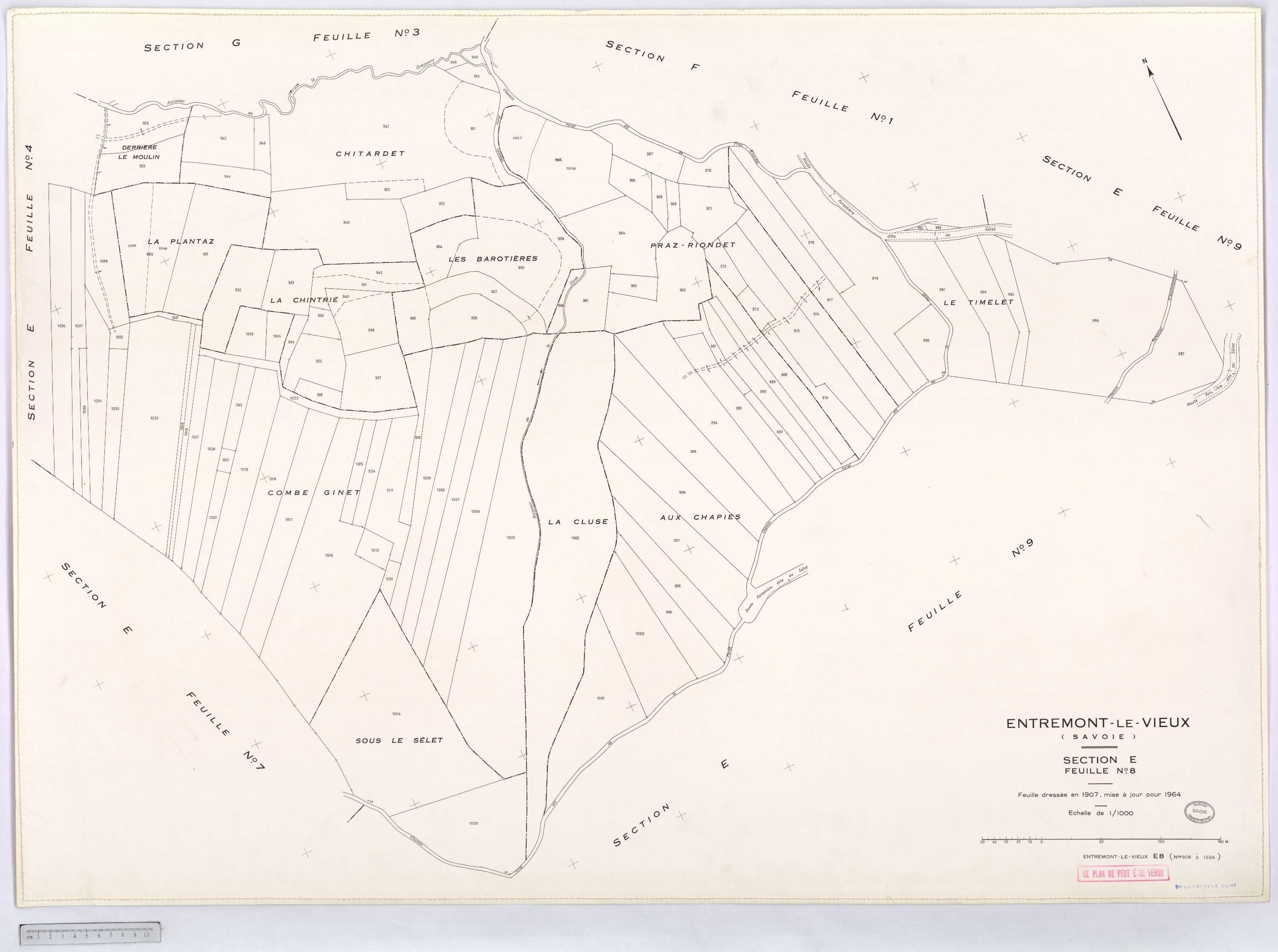 Entremont-le-Vieux - Cadastre rénové, version définitive (1964).