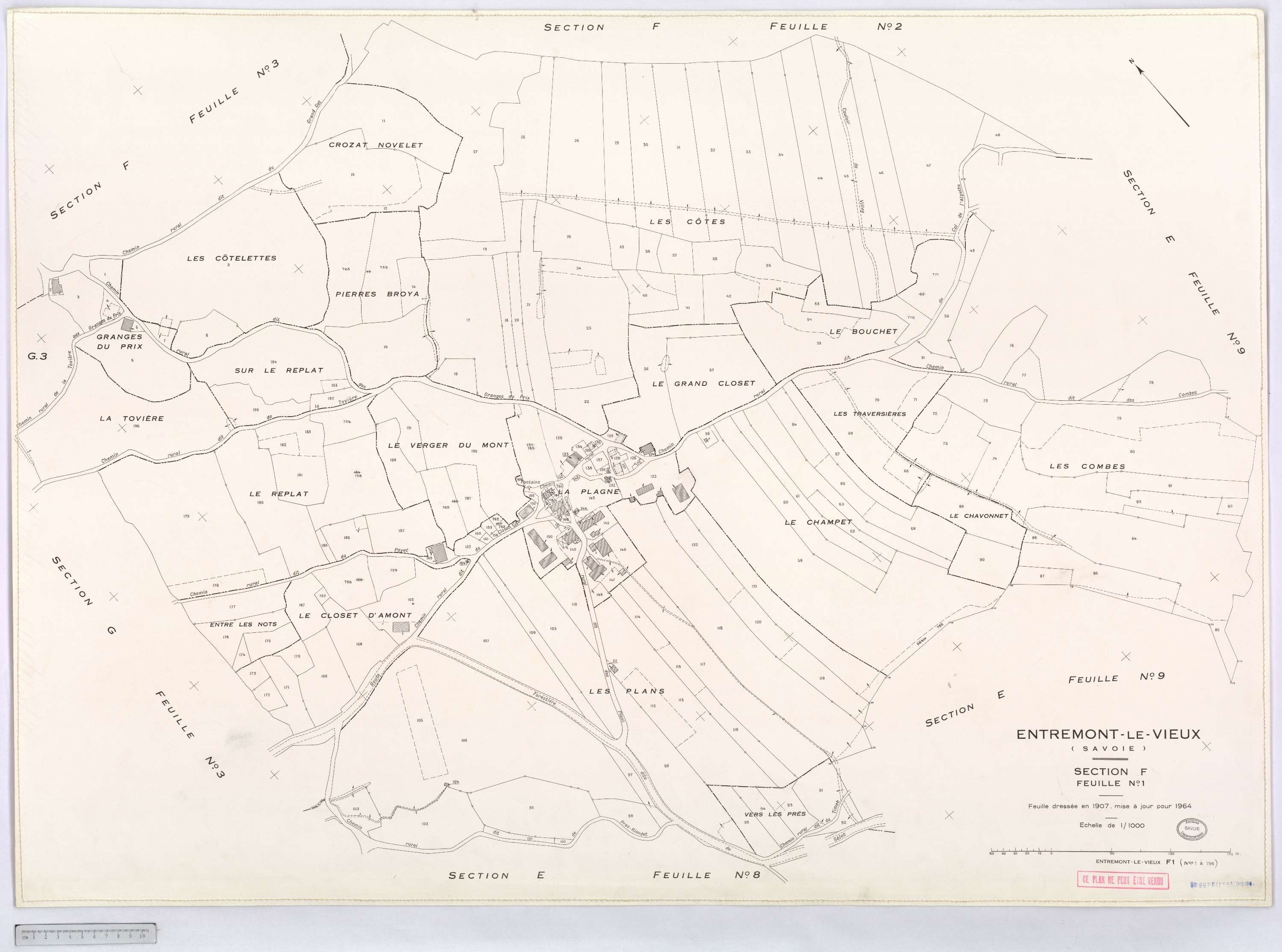 Entremont-le-Vieux - Cadastre rénové, version définitive (1964).