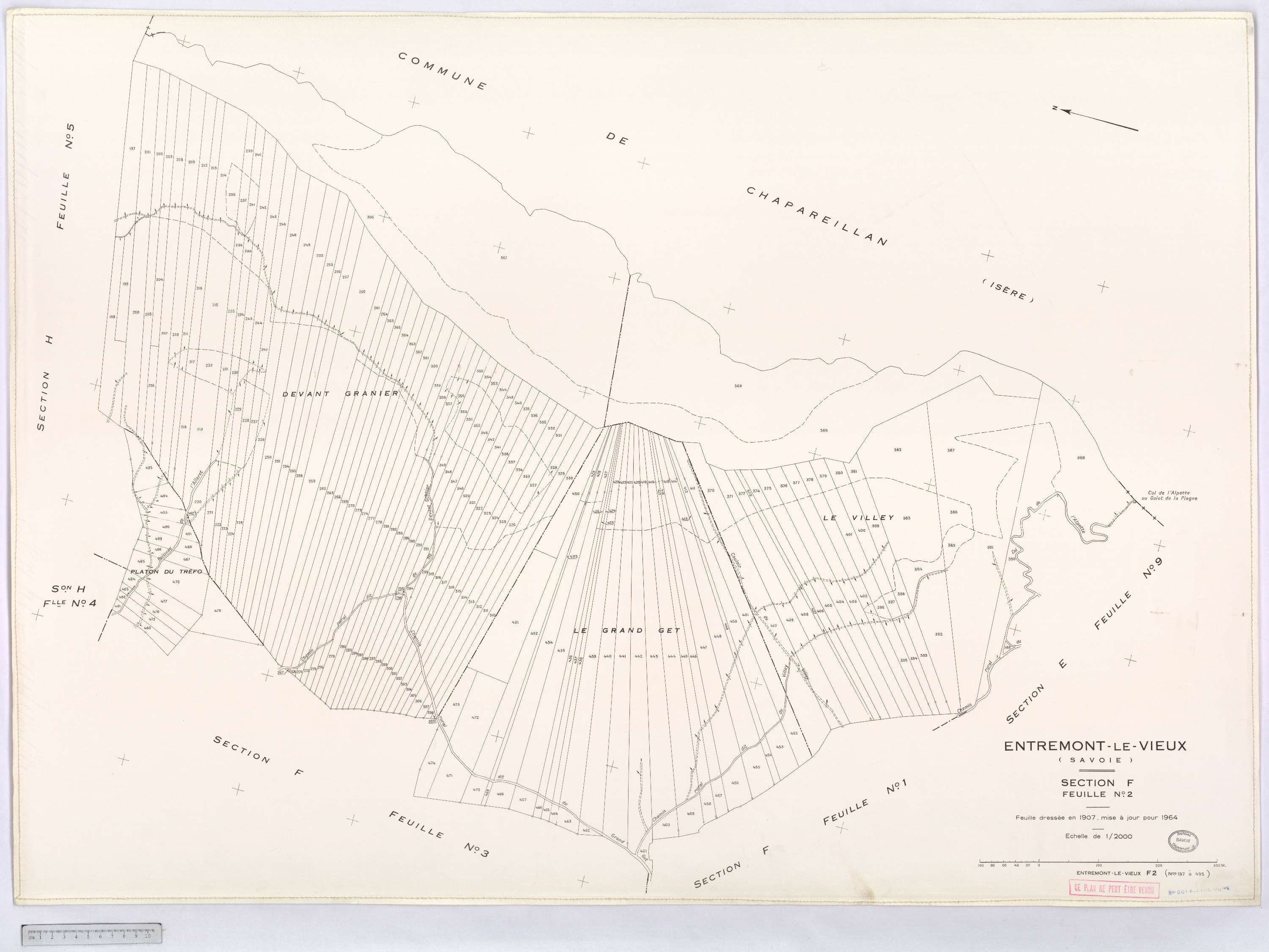 Entremont-le-Vieux - Cadastre rénové, version définitive (1964).