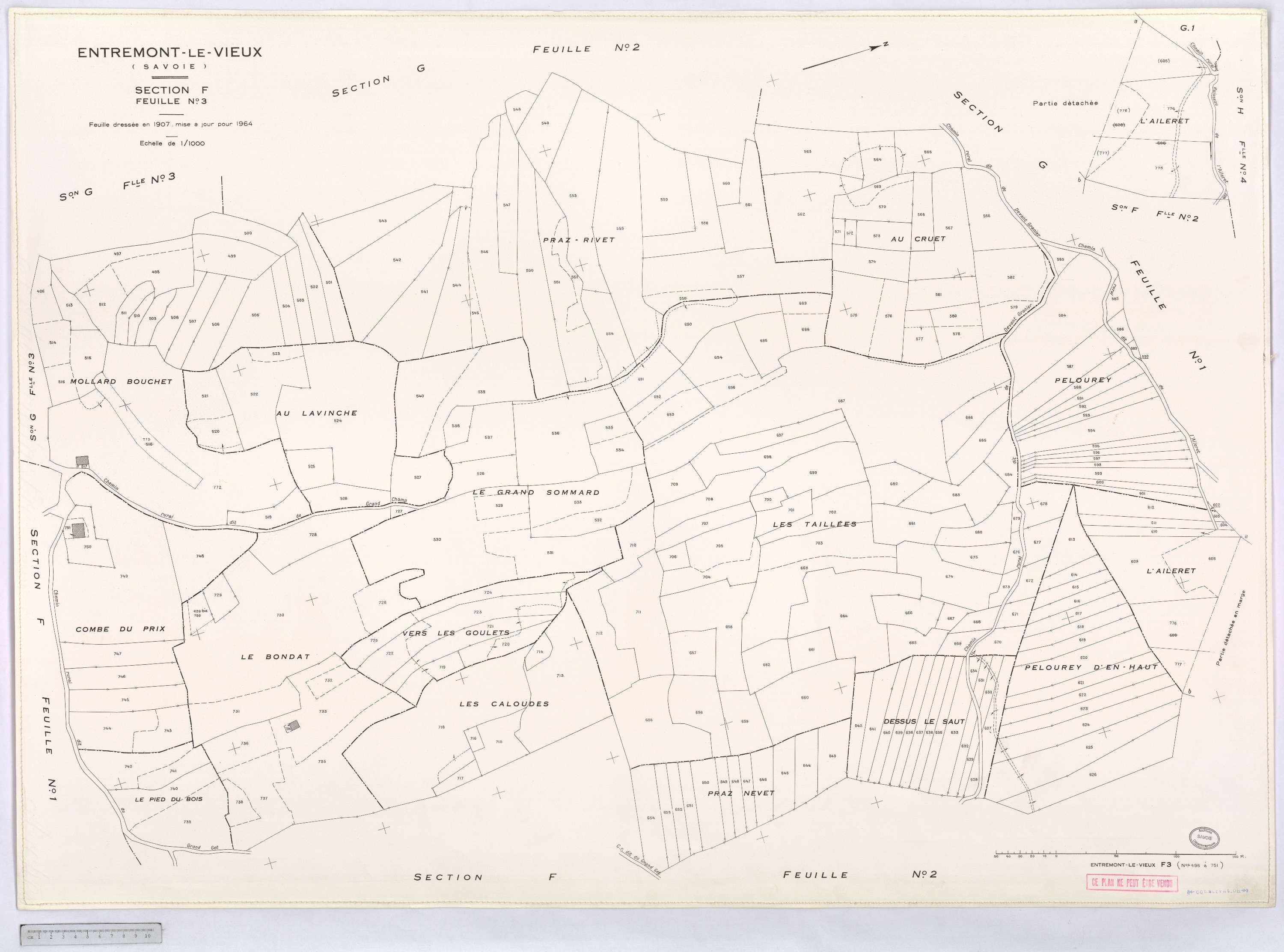 Entremont-le-Vieux - Cadastre rénové, version définitive (1964).