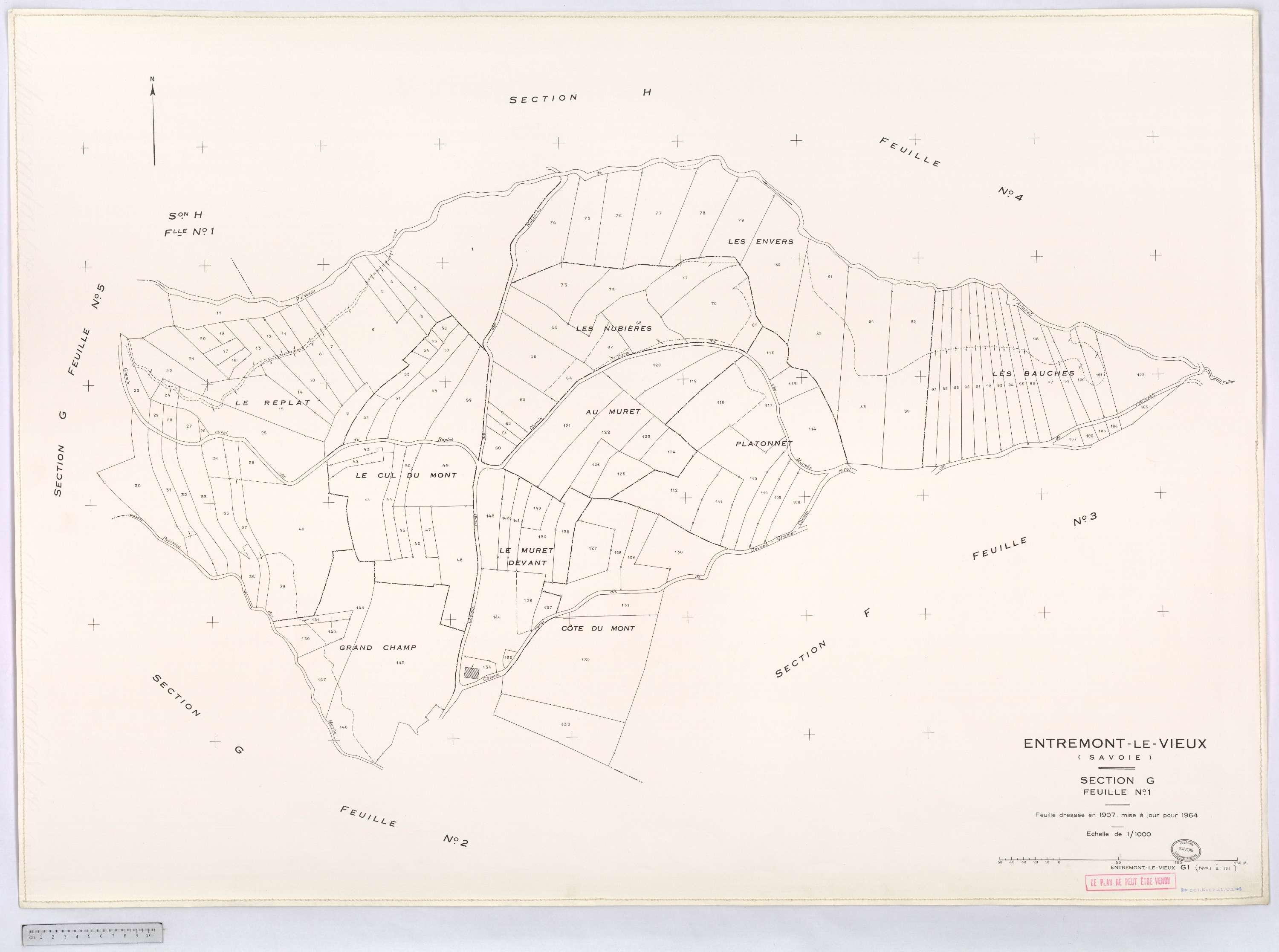 Entremont-le-Vieux - Cadastre rénové, version définitive (1964).