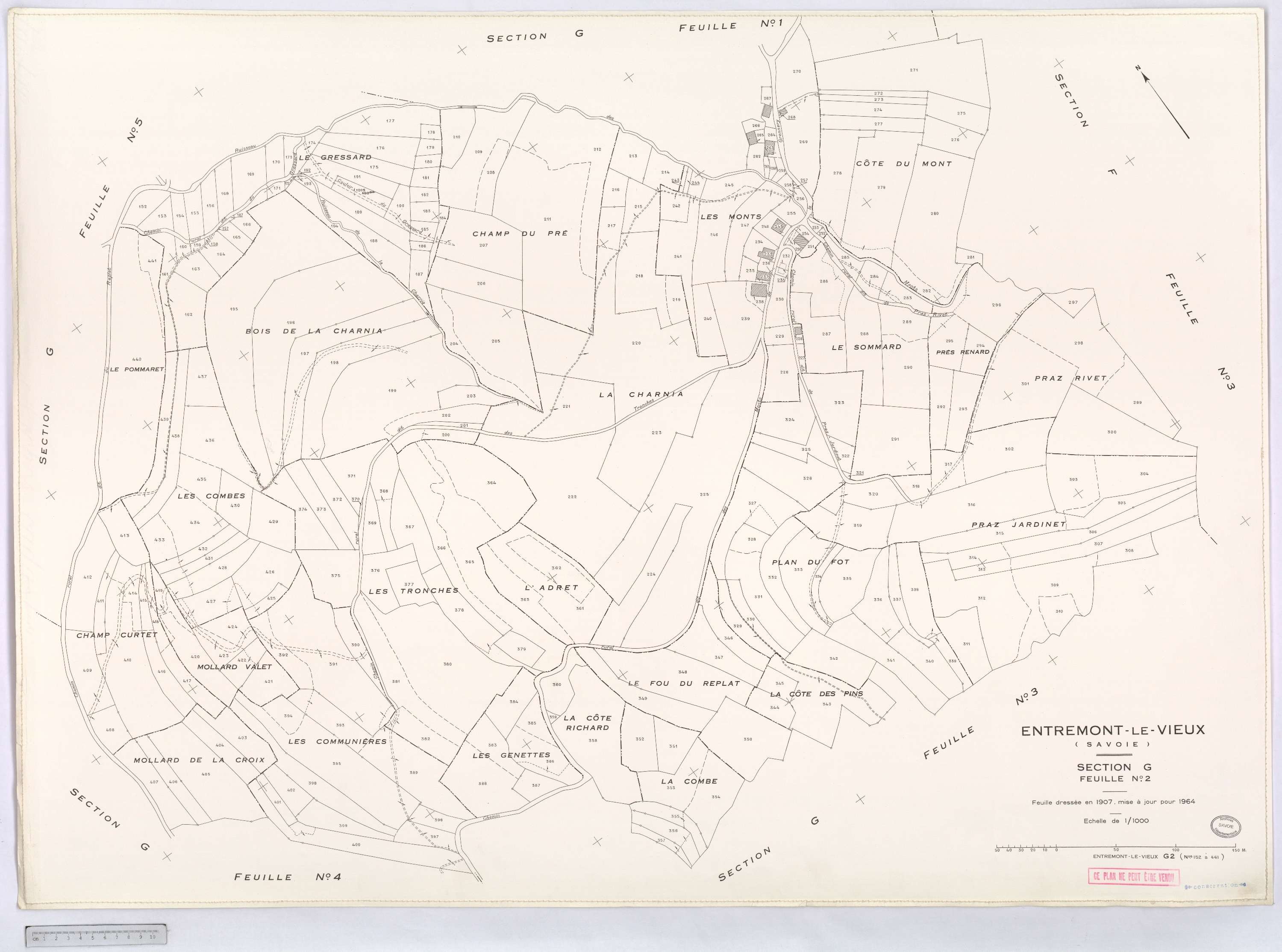 Entremont-le-Vieux - Cadastre rénové, version définitive (1964).