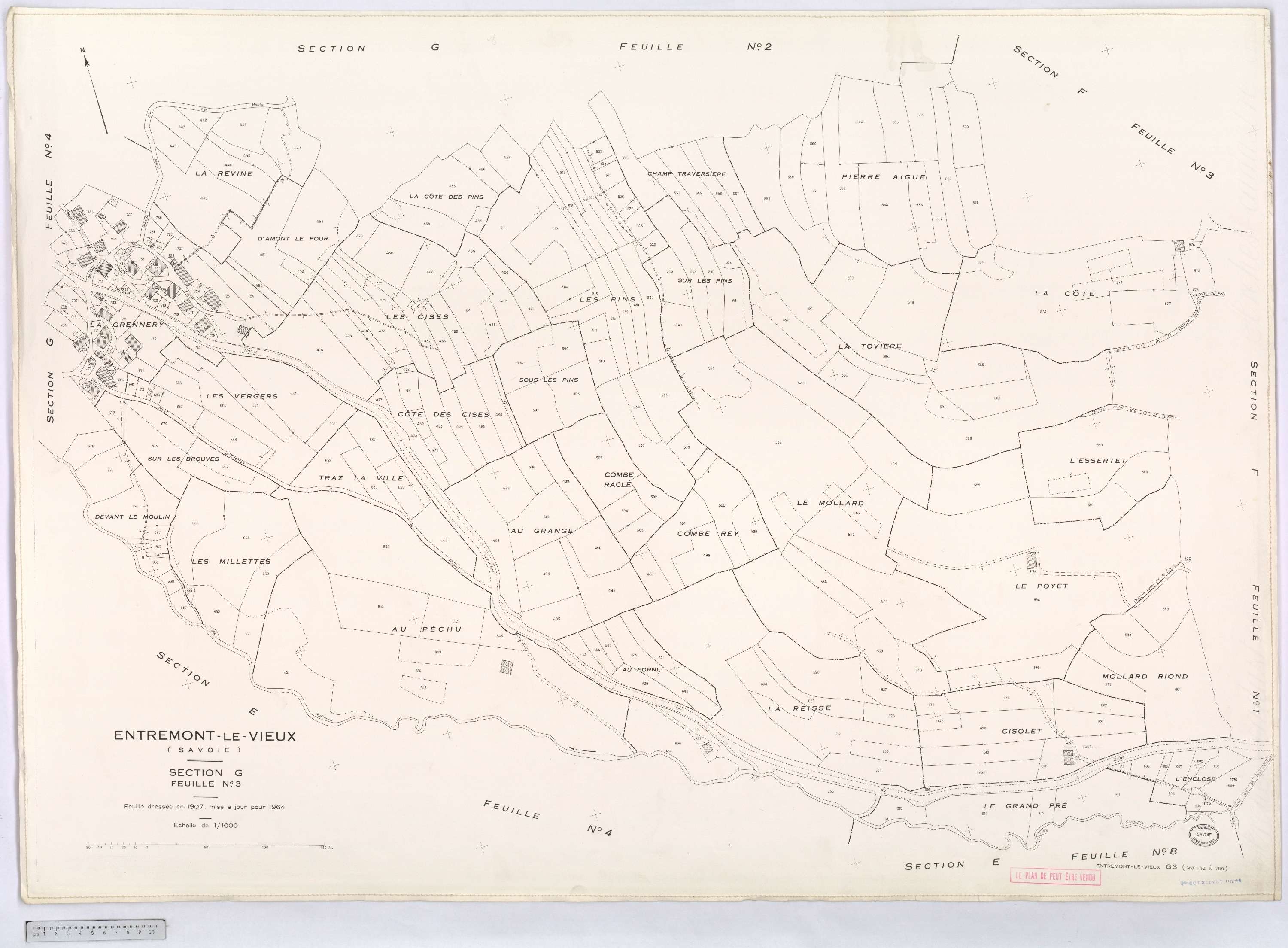 Entremont-le-Vieux - Cadastre rénové, version définitive (1964).