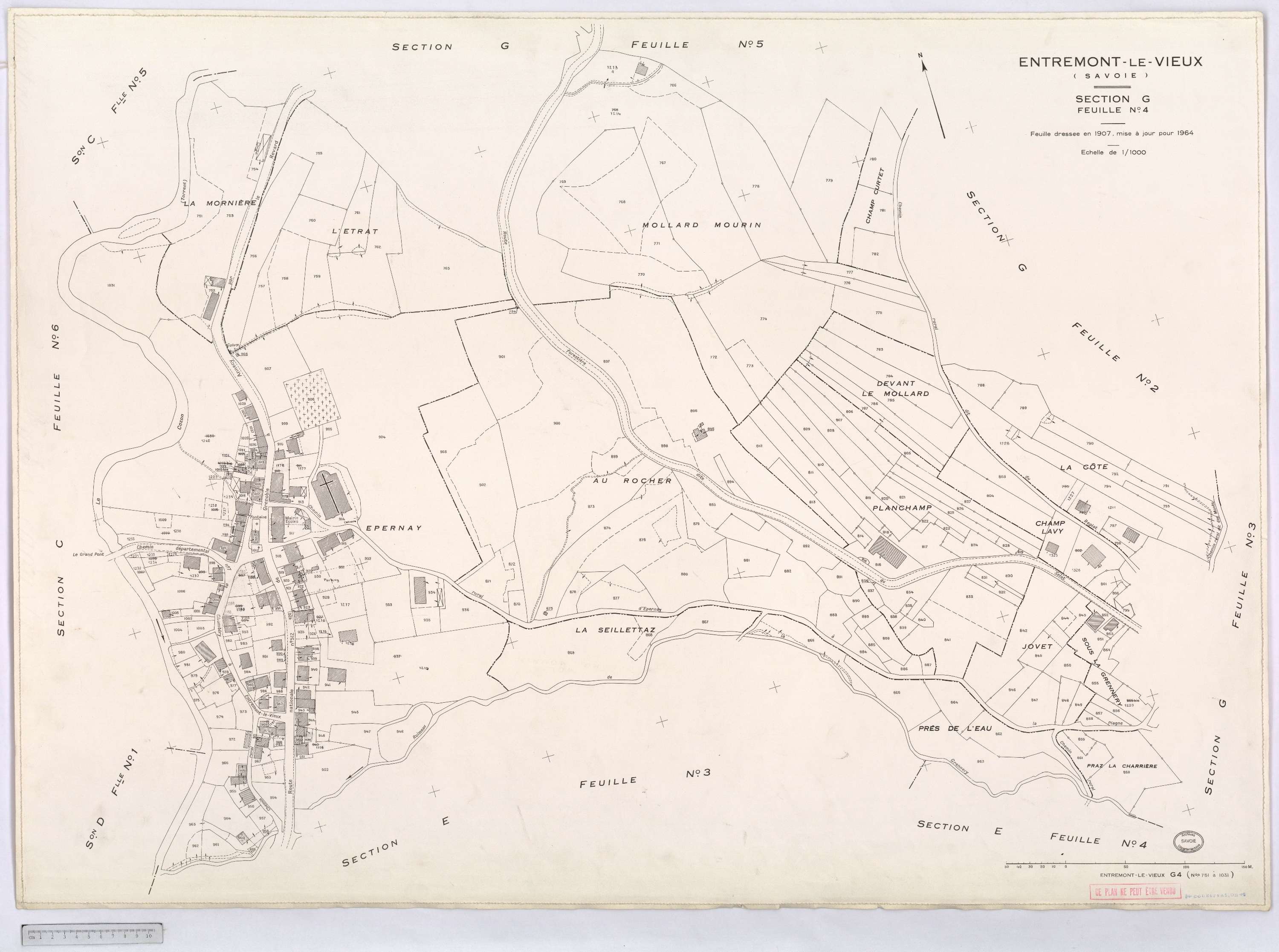 Entremont-le-Vieux - Cadastre rénové, version définitive (1964).