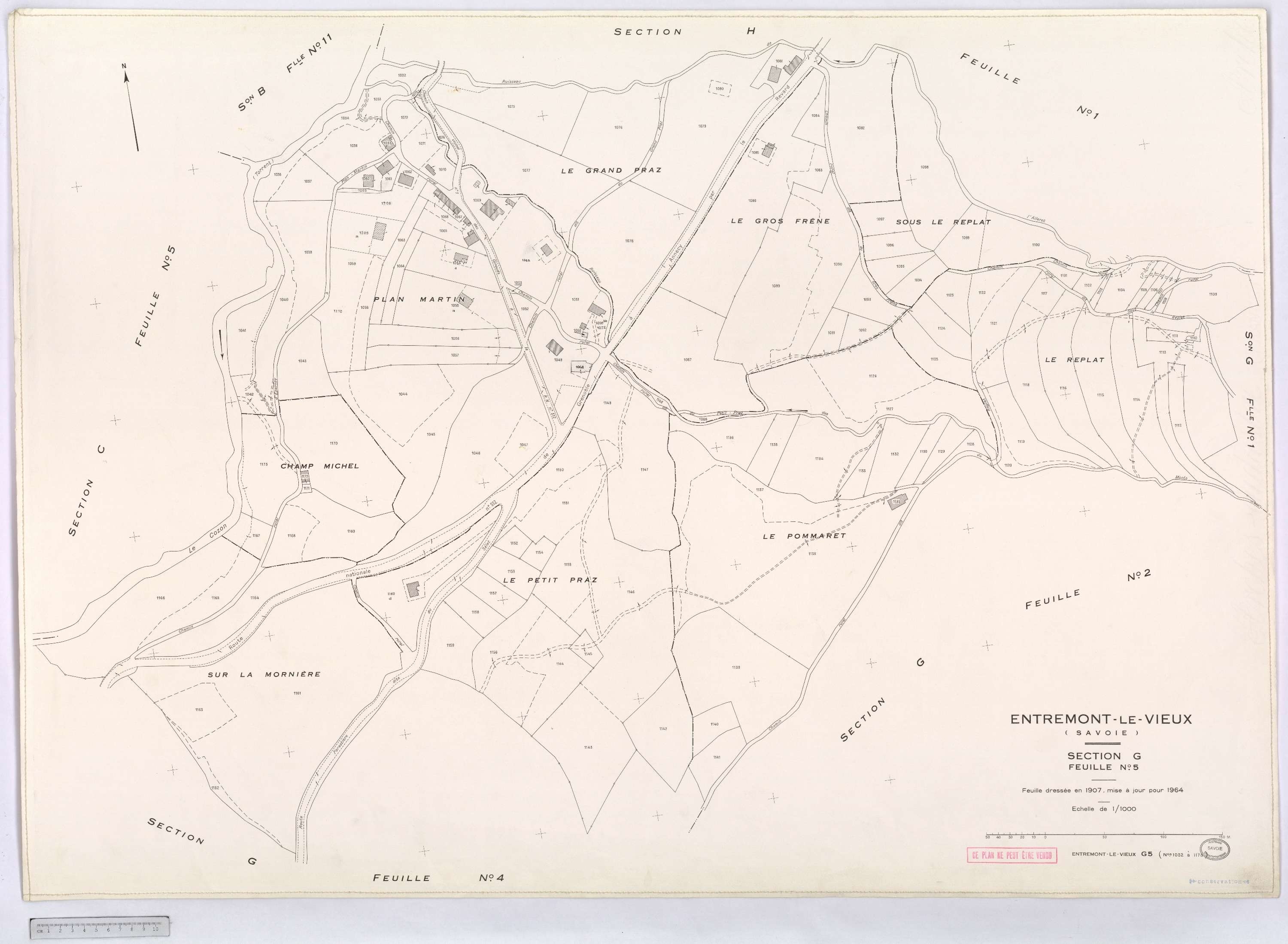 Entremont-le-Vieux - Cadastre rénové, version définitive (1964).