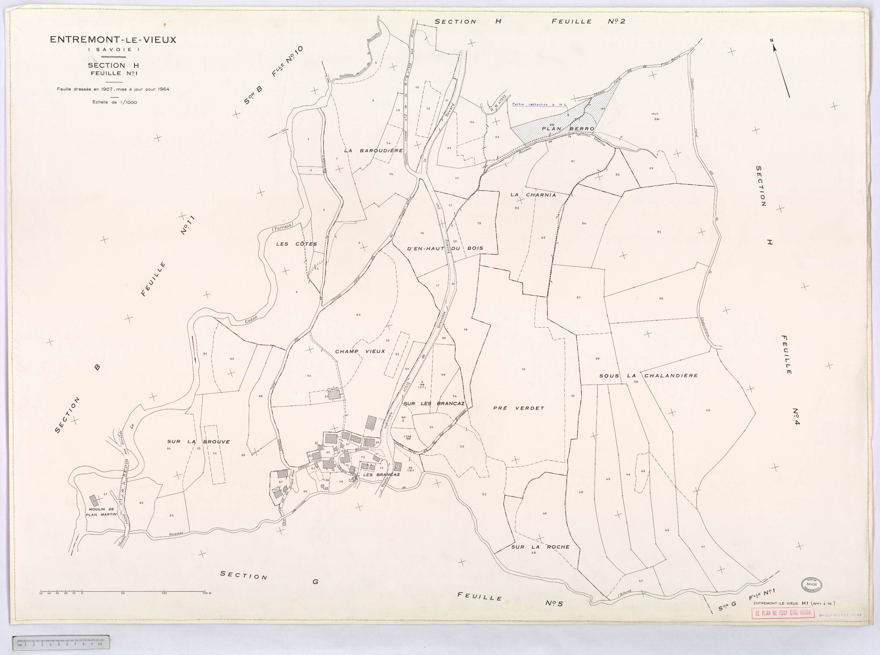 Entremont-le-Vieux - Cadastre rénové, version définitive (1964).