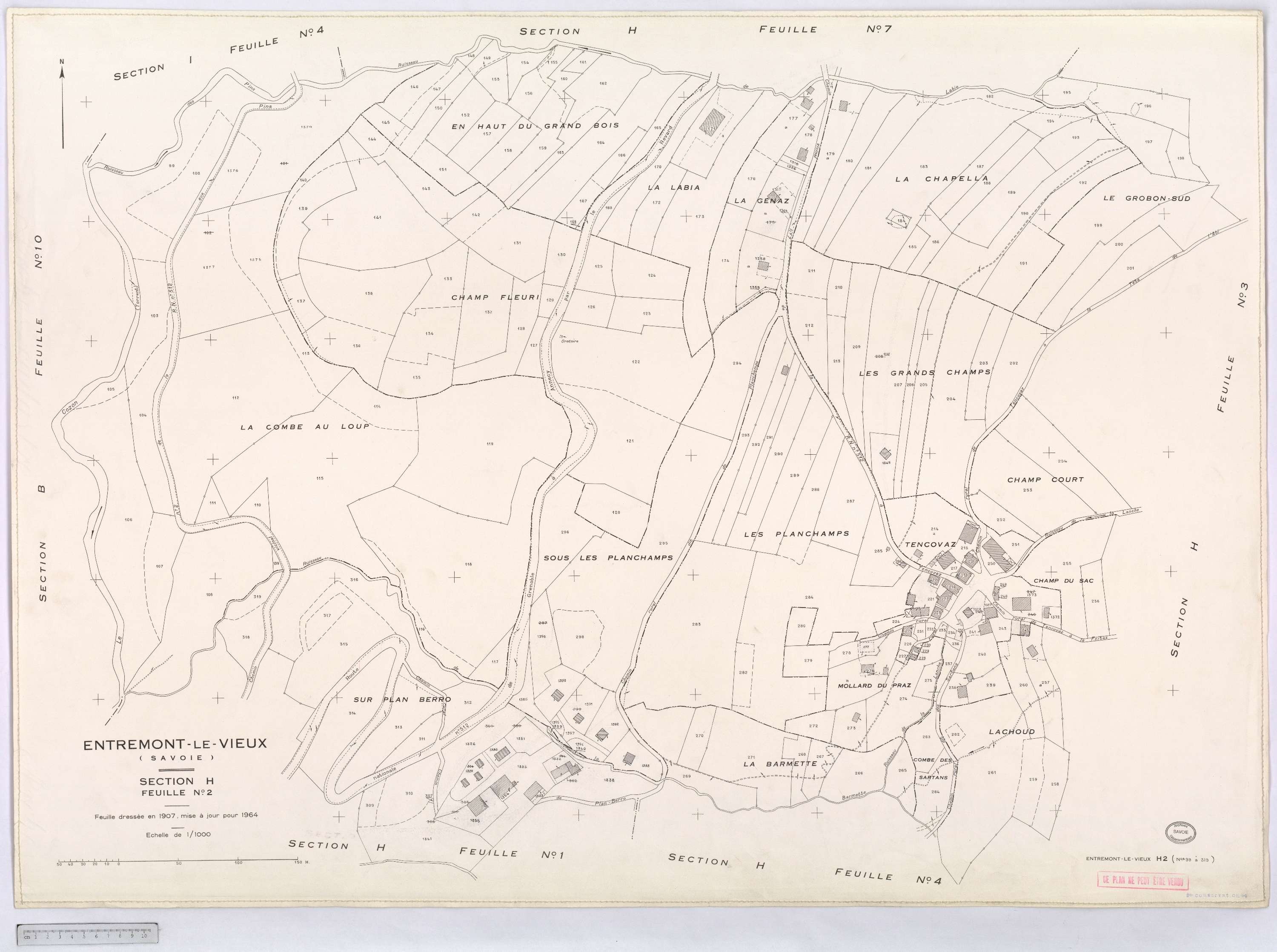 Entremont-le-Vieux - Cadastre rénové, version définitive (1964).