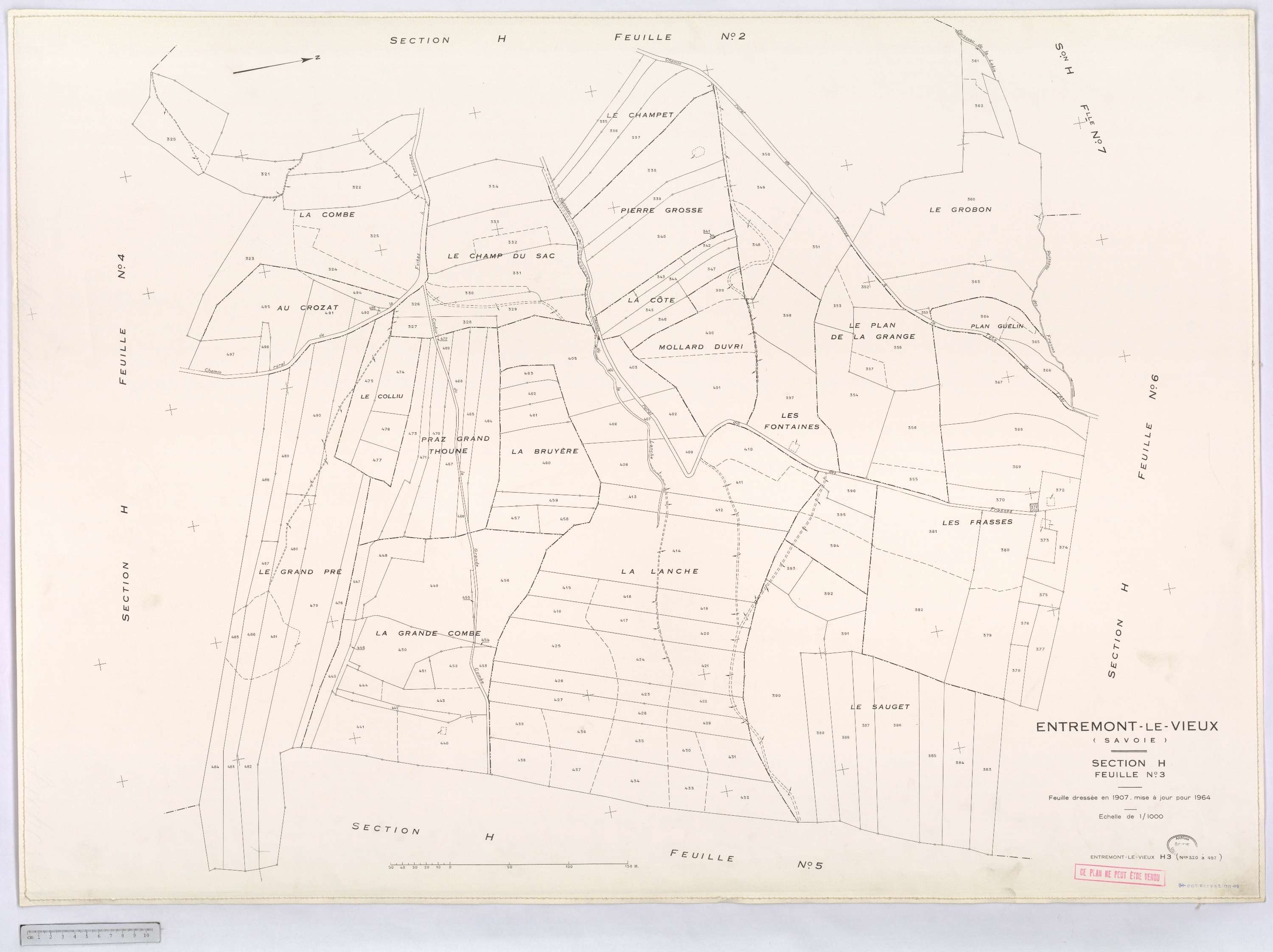Entremont-le-Vieux - Cadastre rénové, version définitive (1964).