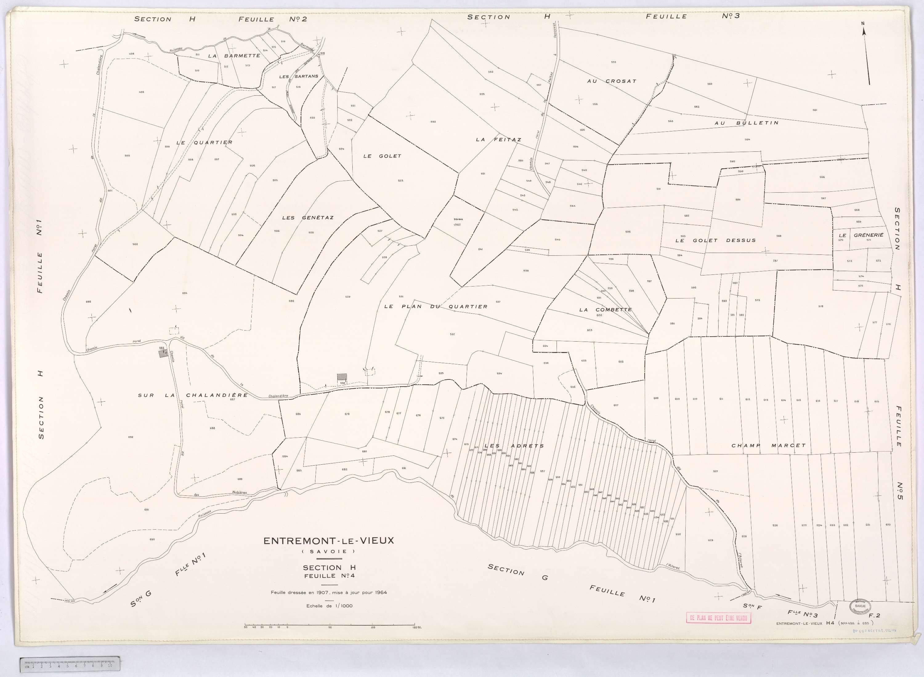 Entremont-le-Vieux - Cadastre rénové, version définitive (1964).