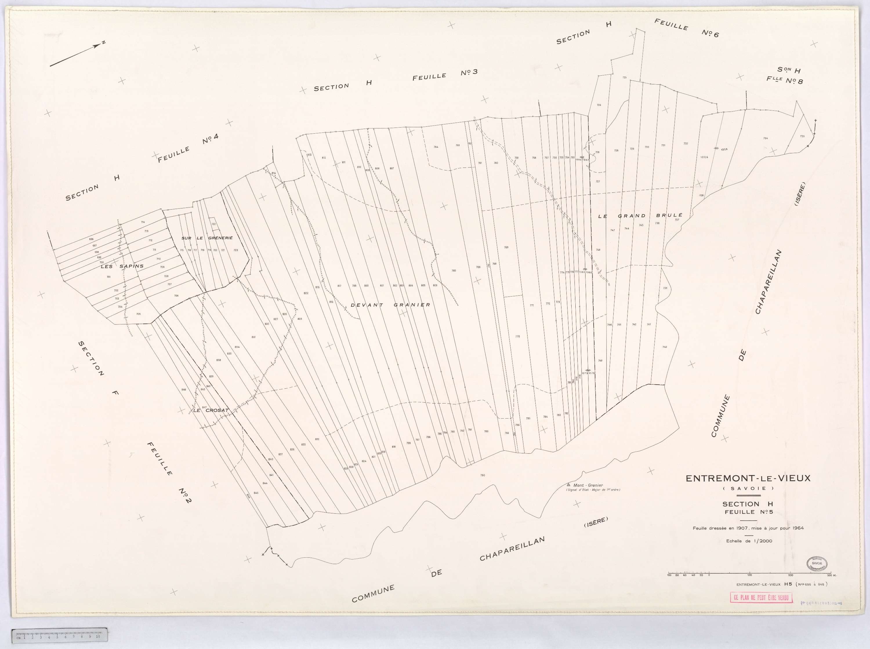 Entremont-le-Vieux - Cadastre rénové, version définitive (1964).