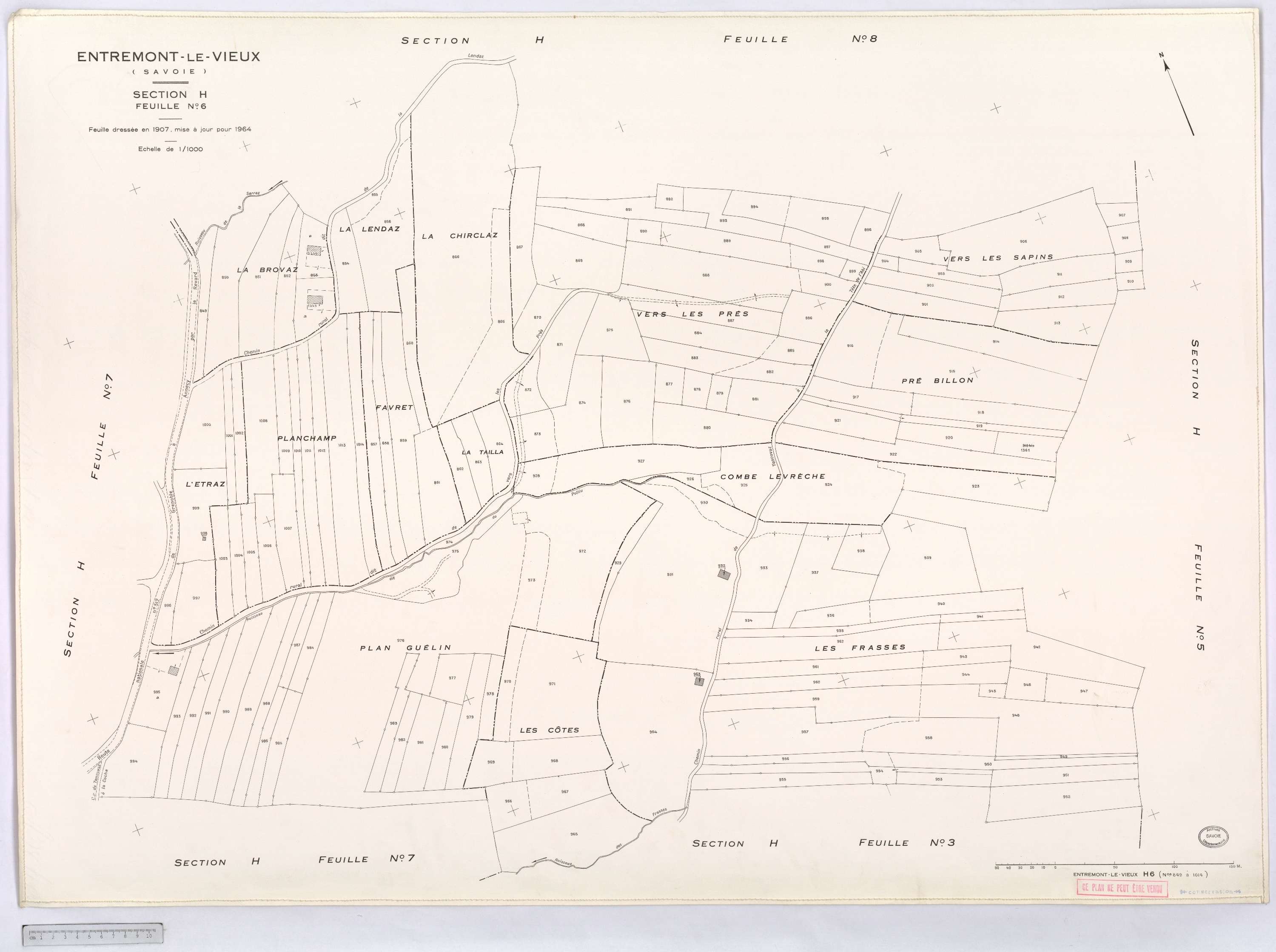 Entremont-le-Vieux - Cadastre rénové, version définitive (1964).