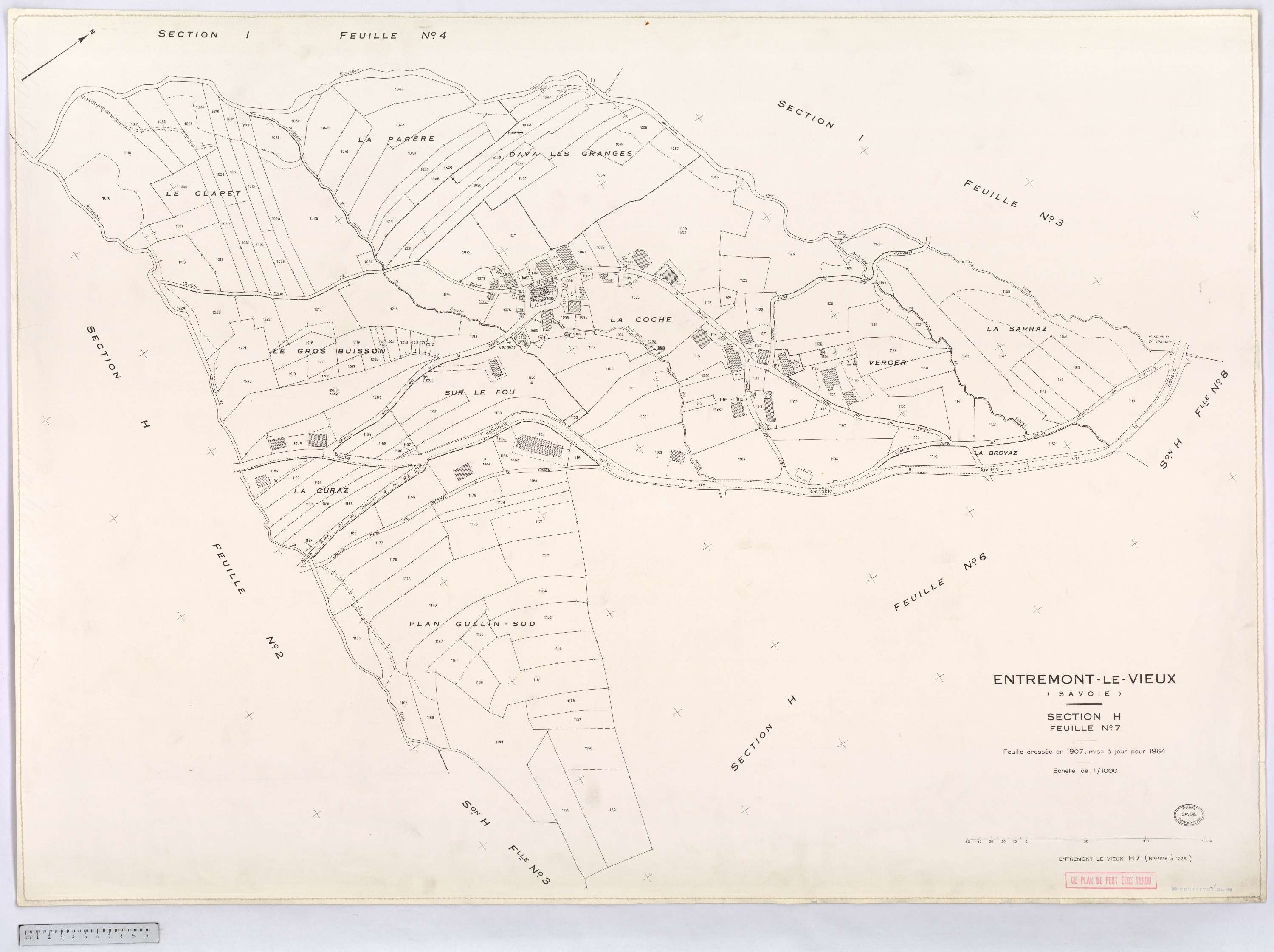 Entremont-le-Vieux - Cadastre rénové, version définitive (1964).