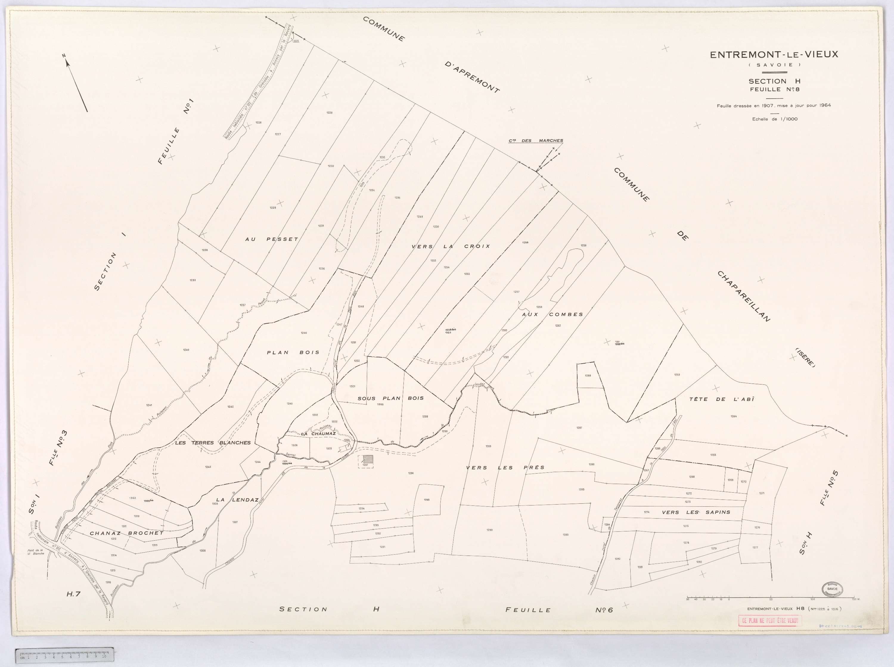 Entremont-le-Vieux - Cadastre rénové, version définitive (1964).
