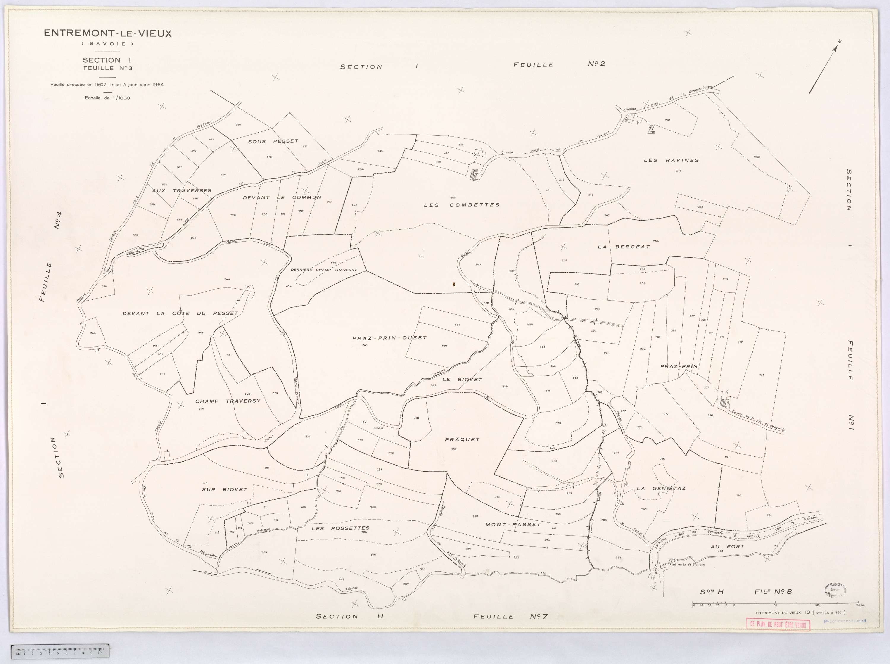 Entremont-le-Vieux - Cadastre rénové, version définitive (1964).