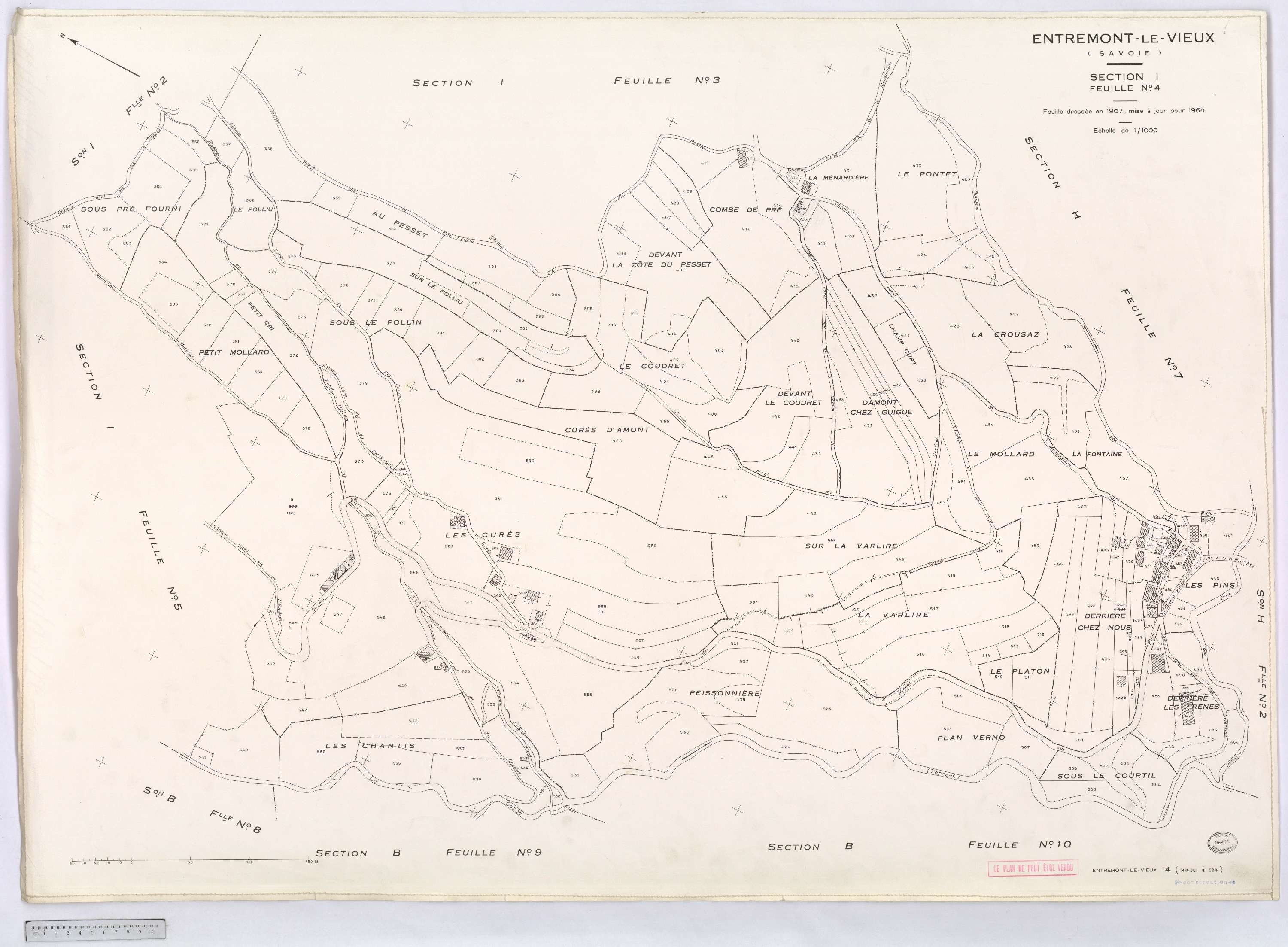 Entremont-le-Vieux - Cadastre rénové, version définitive (1964).