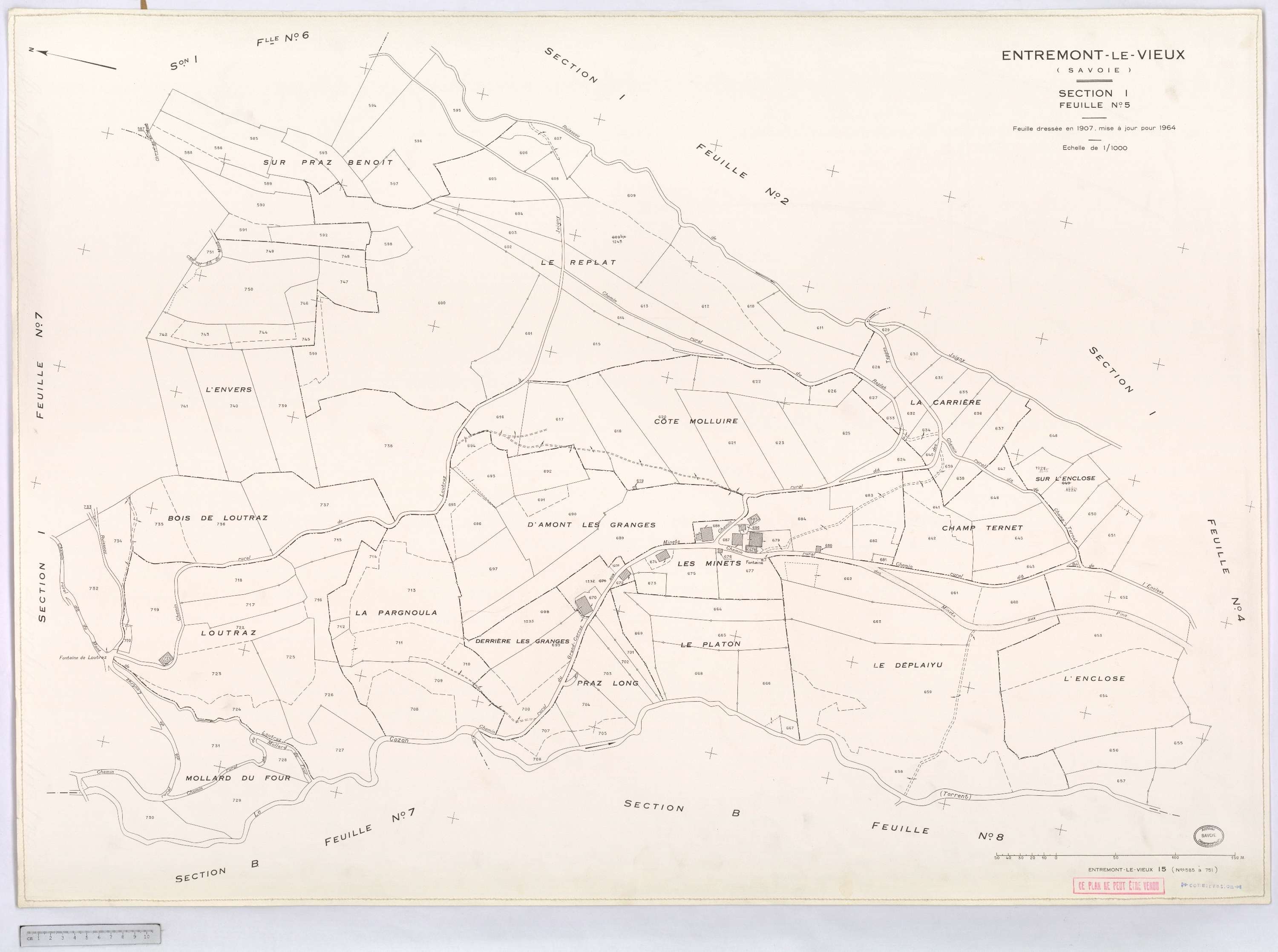 Entremont-le-Vieux - Cadastre rénové, version définitive (1964).