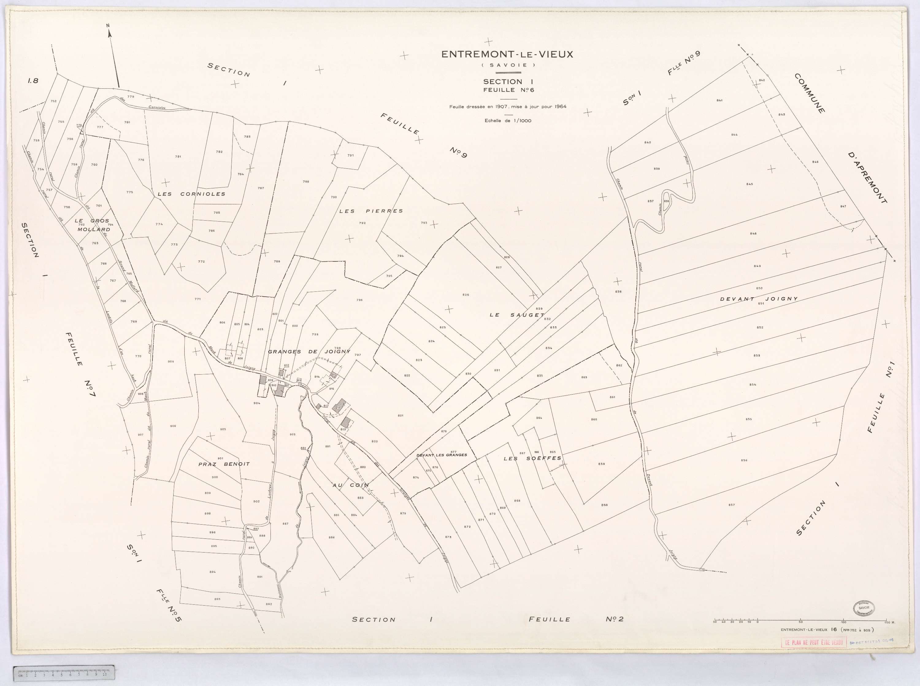 Entremont-le-Vieux - Cadastre rénové, version définitive (1964).