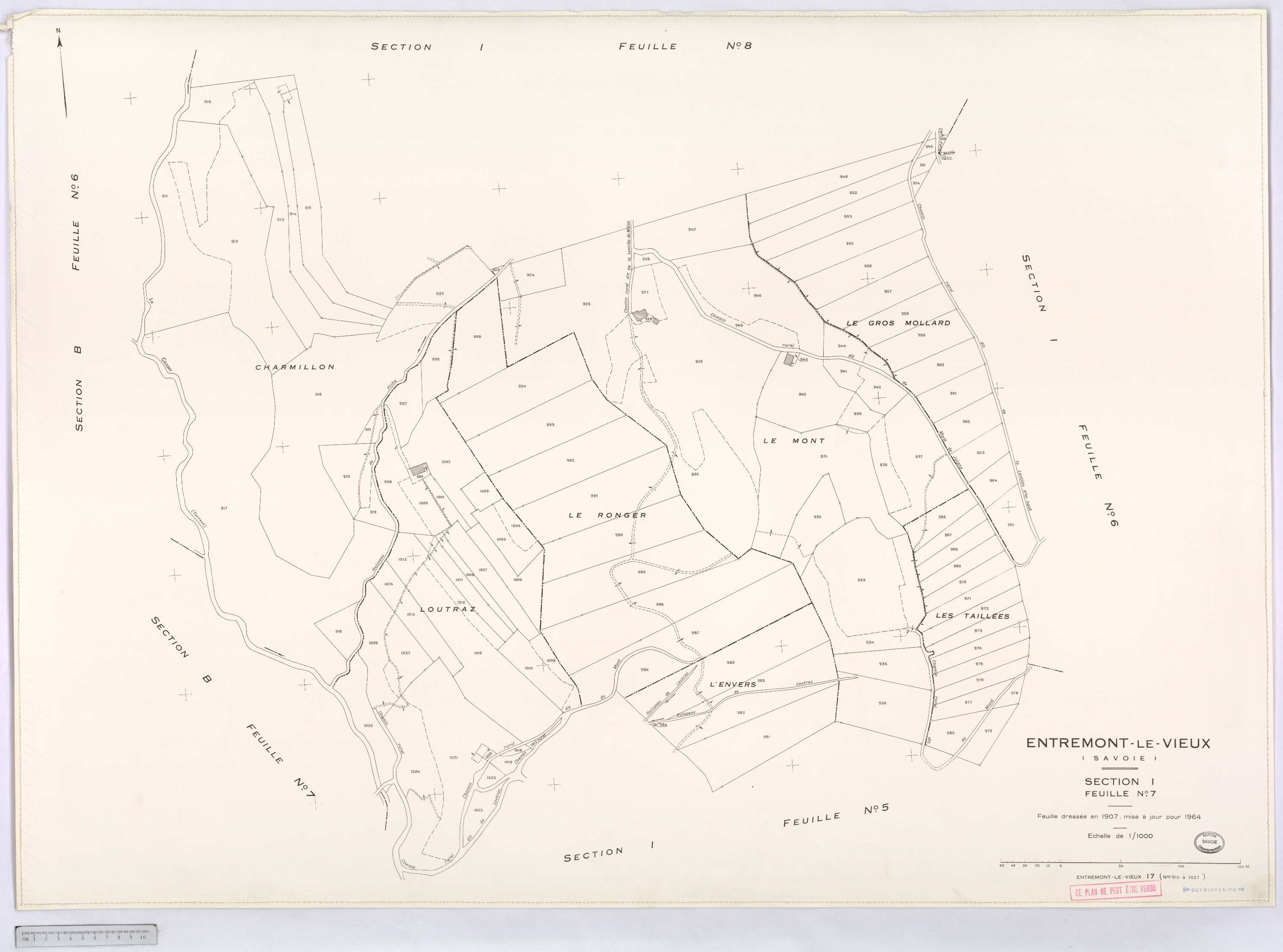 Entremont-le-Vieux - Cadastre rénové, version définitive (1964).