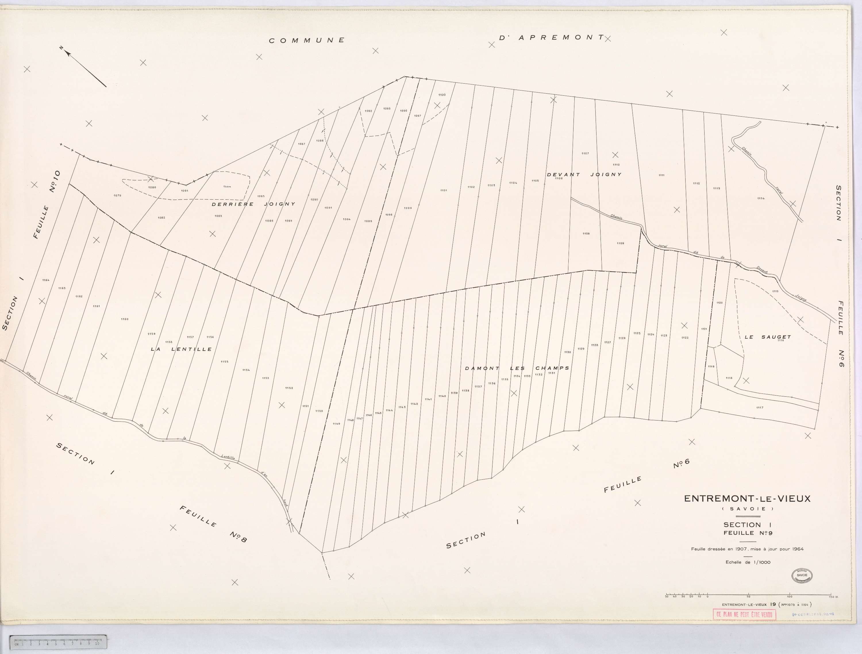 Entremont-le-Vieux - Cadastre rénové, version définitive (1964).