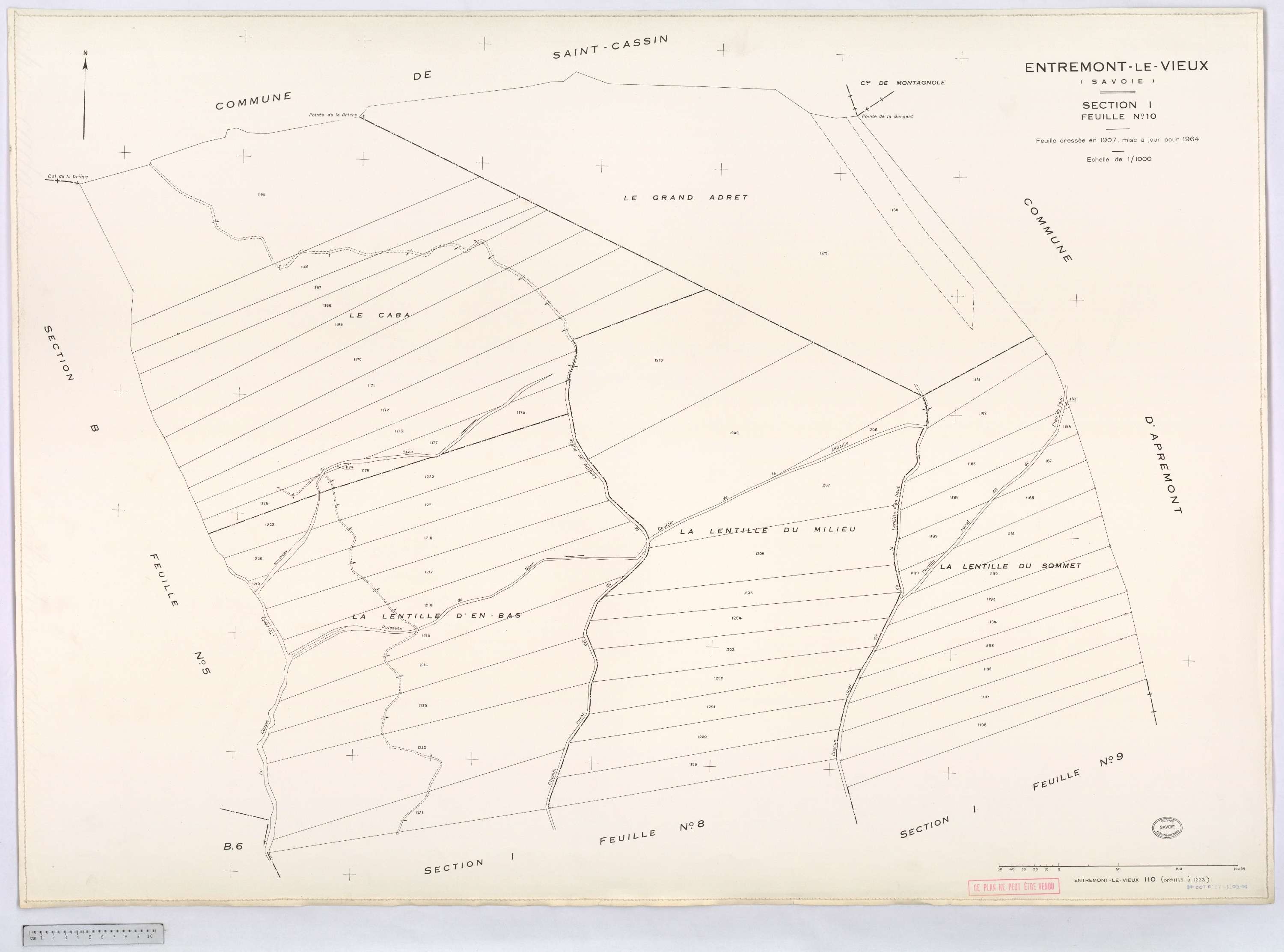 Entremont-le-Vieux - Cadastre rénové, version définitive (1964).