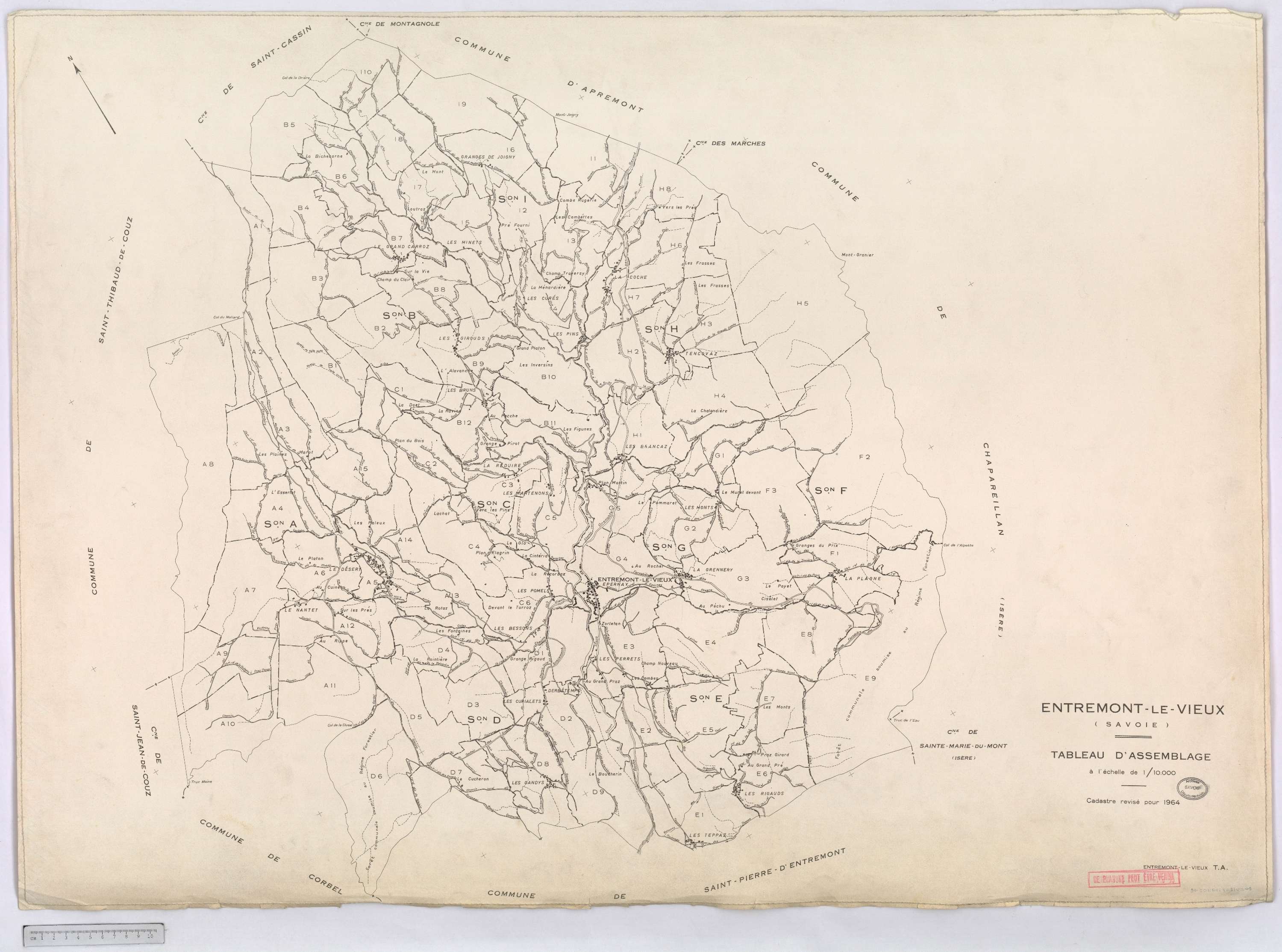 Entremont-le-Vieux - Cadastre rénové, version définitive (1964).
