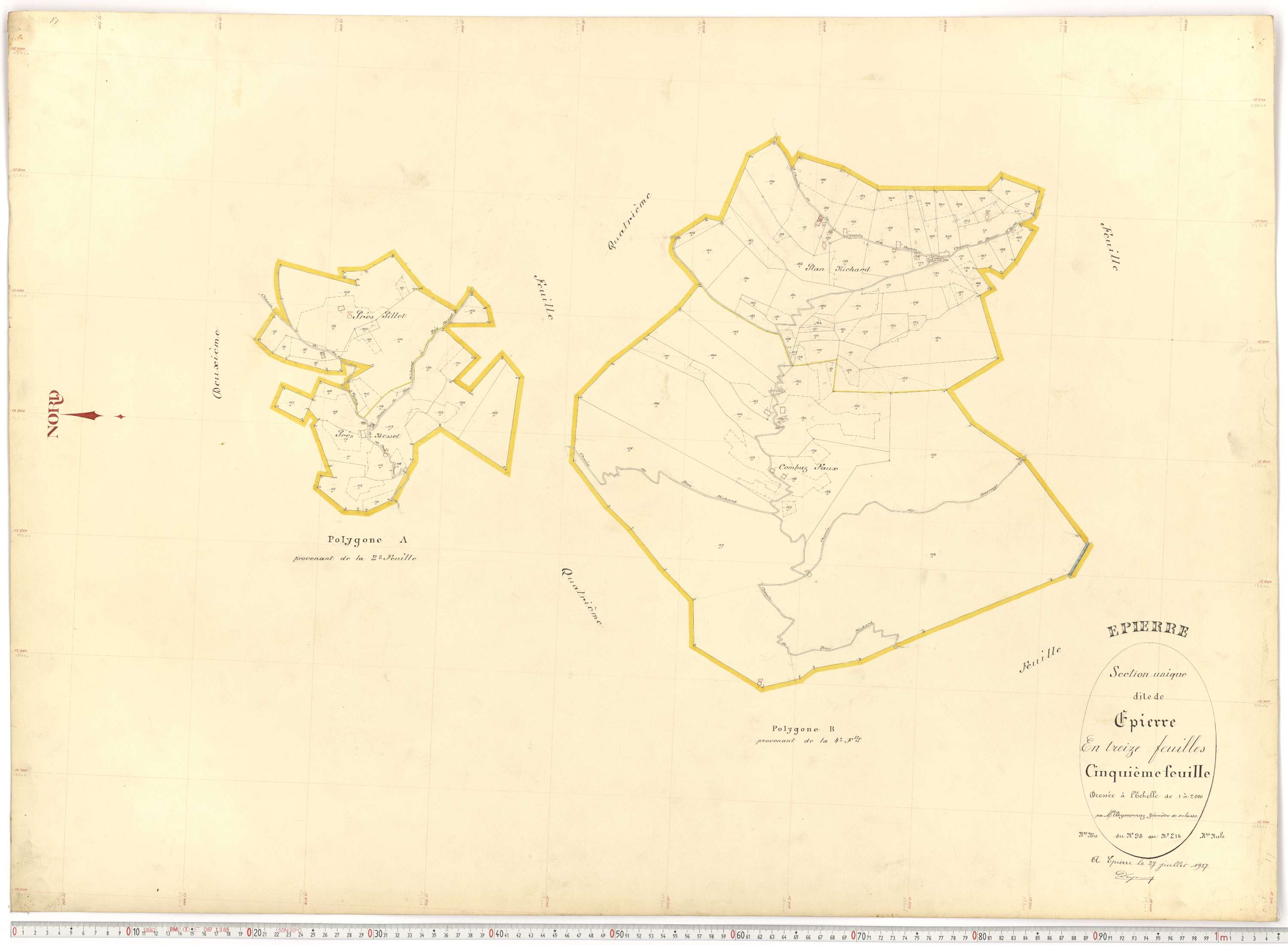 Épierre - Plans cadastraux du premier cadastre français.
