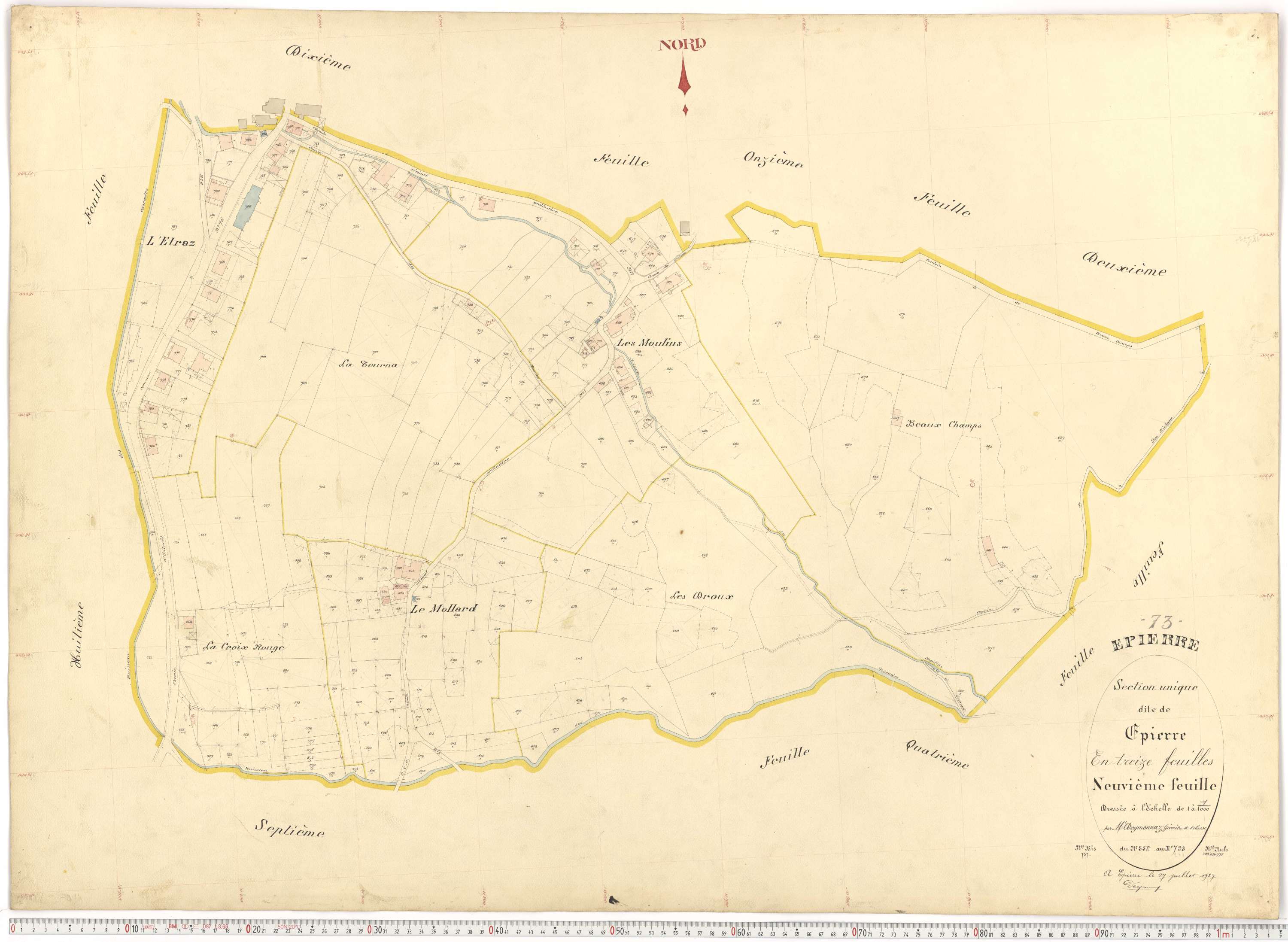 Épierre - Plans cadastraux du premier cadastre français.