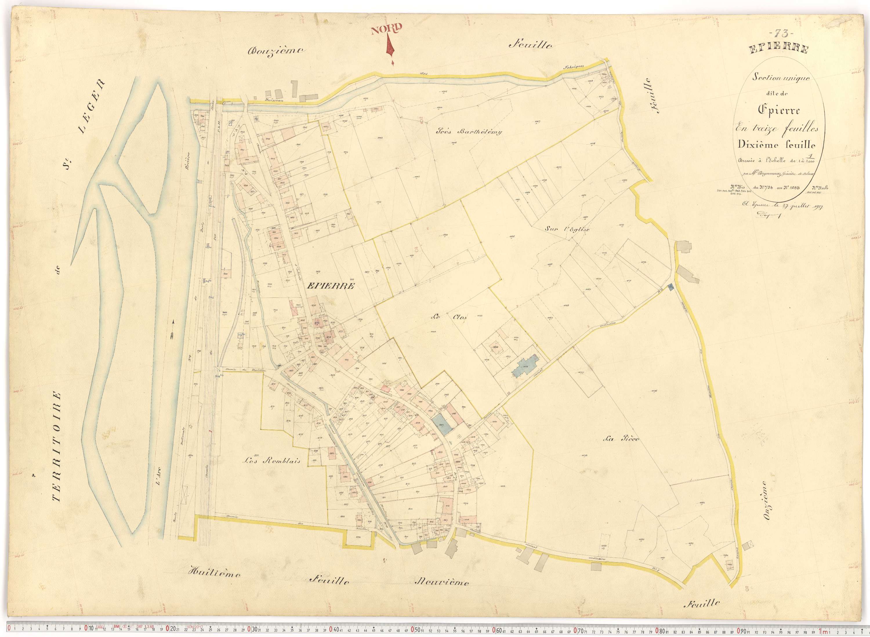 Épierre - Plans cadastraux du premier cadastre français.