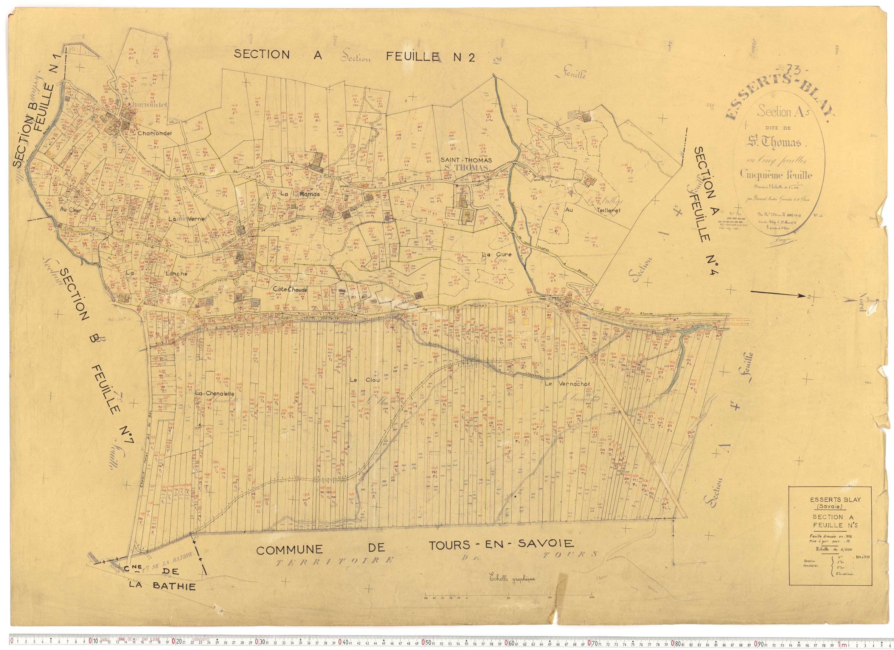 Esserts-Blay - Plans cadastraux du cadastre rénové.