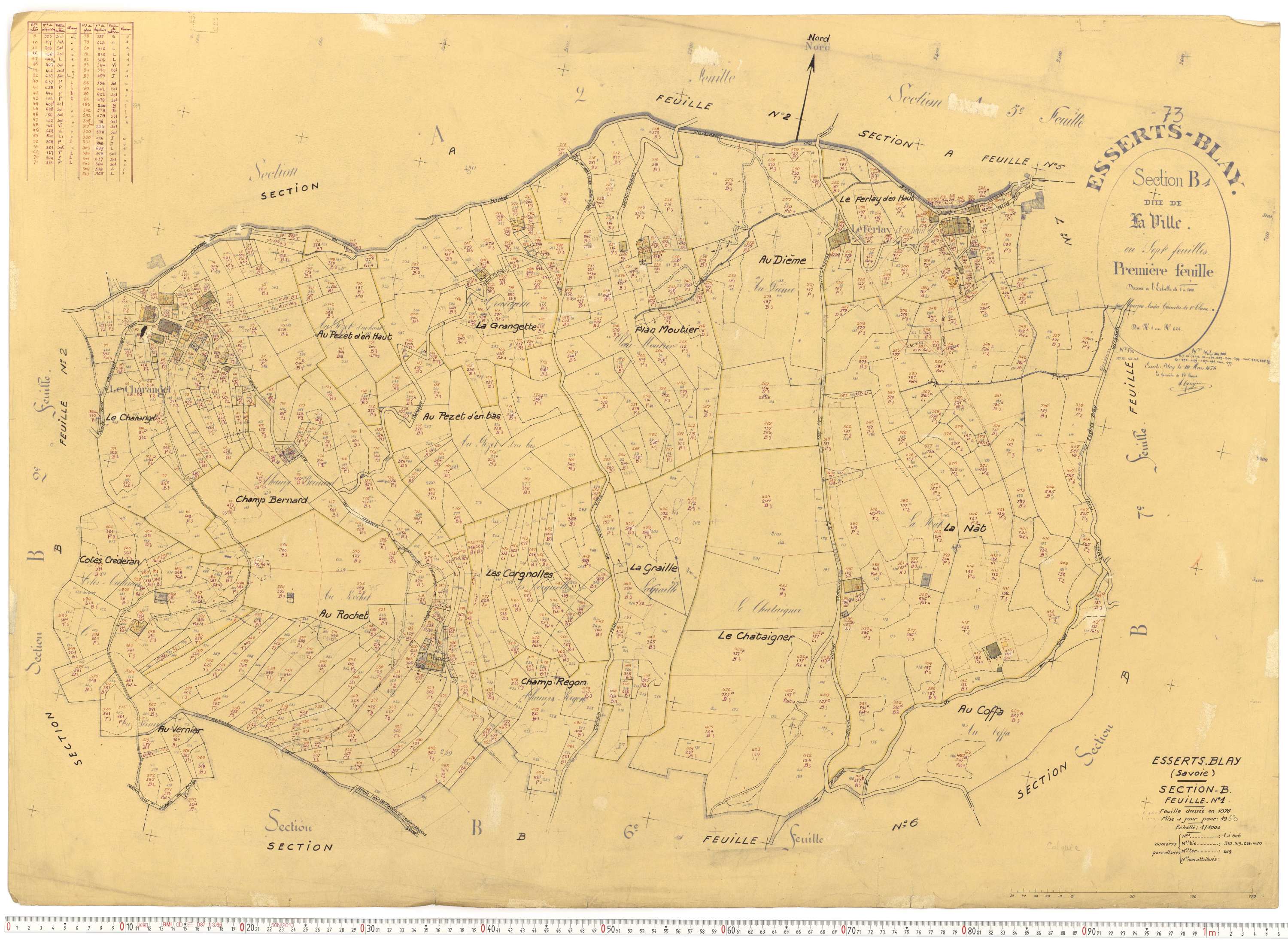 Esserts-Blay - Plans cadastraux du cadastre rénové.