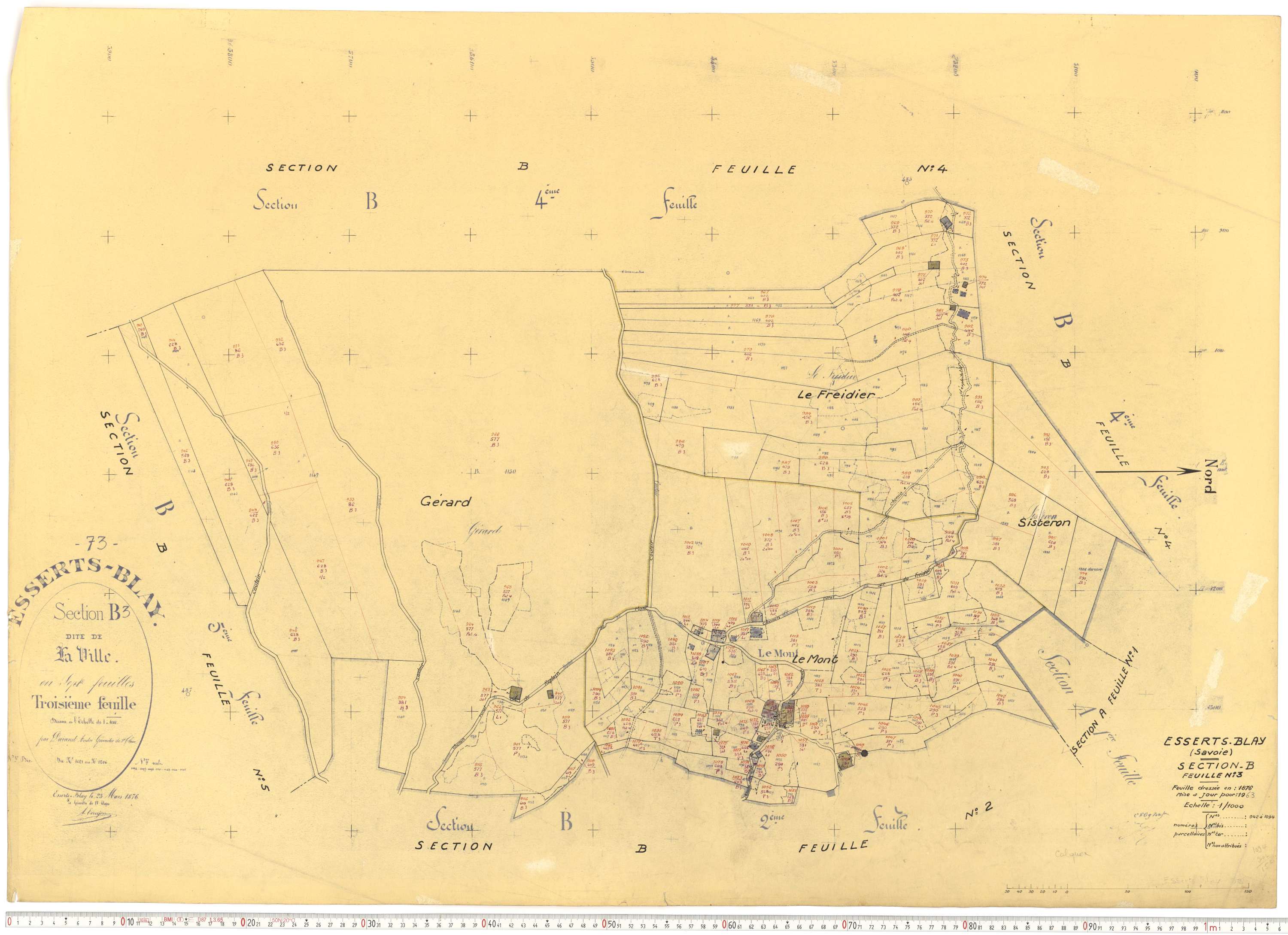 Esserts-Blay - Plans cadastraux du cadastre rénové.