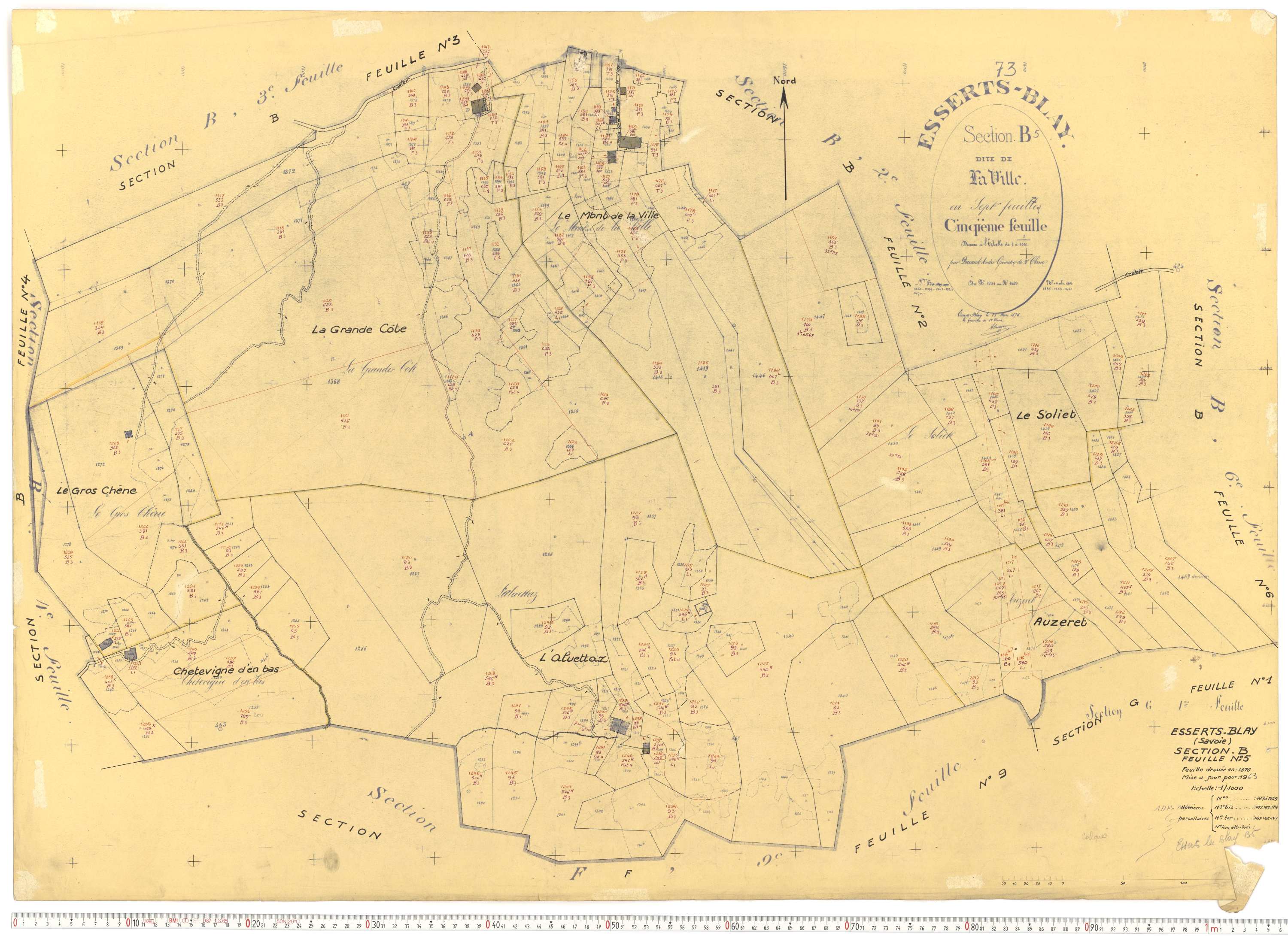 Esserts-Blay - Plans cadastraux du cadastre rénové.