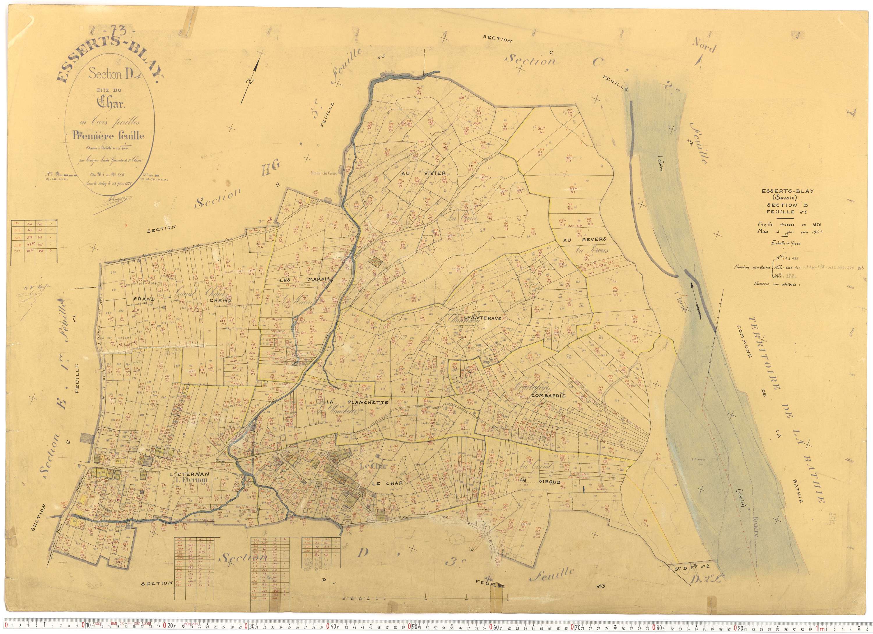 Esserts-Blay - Plans cadastraux du cadastre rénové.