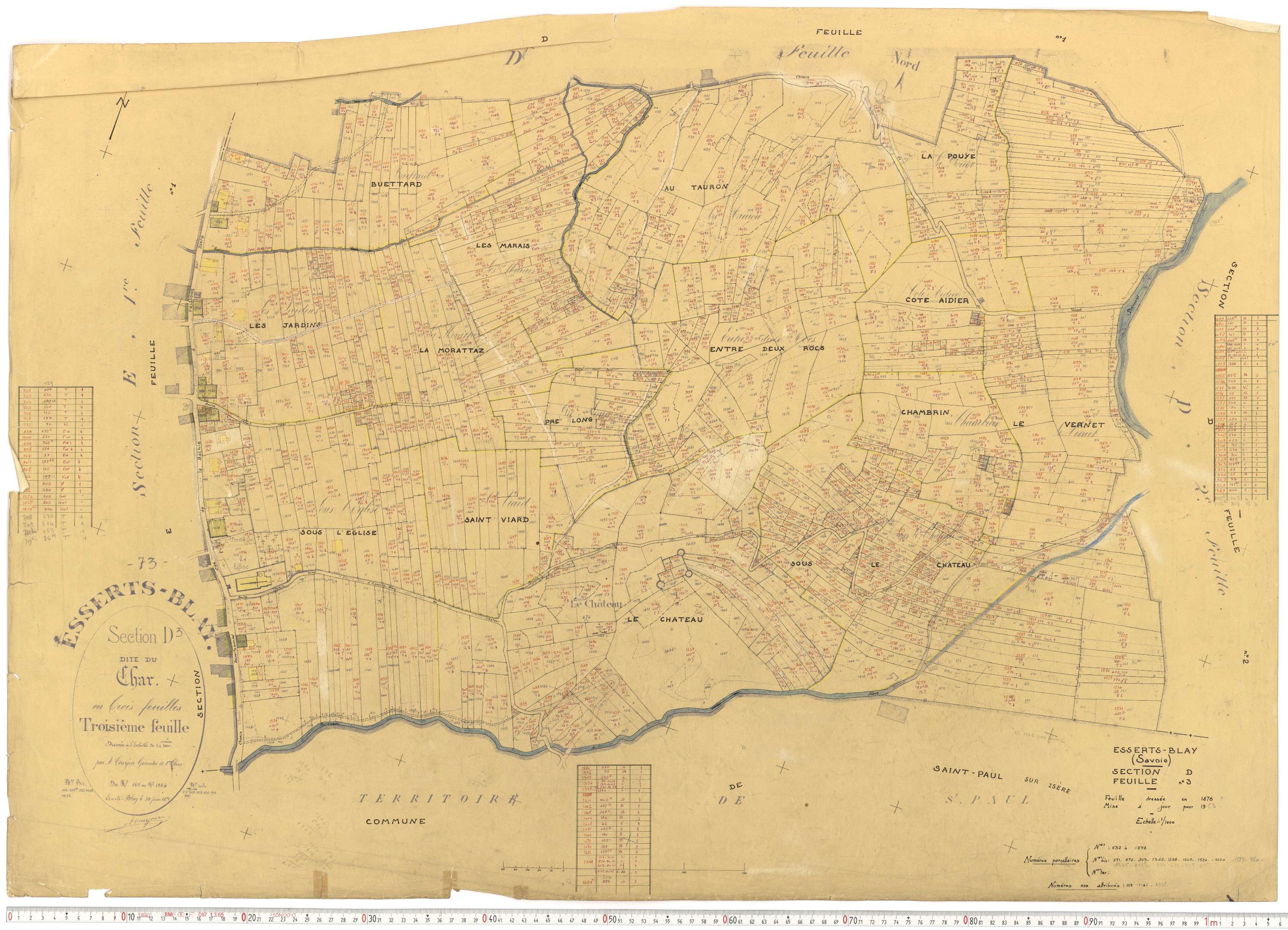 Esserts-Blay - Plans cadastraux du cadastre rénové.